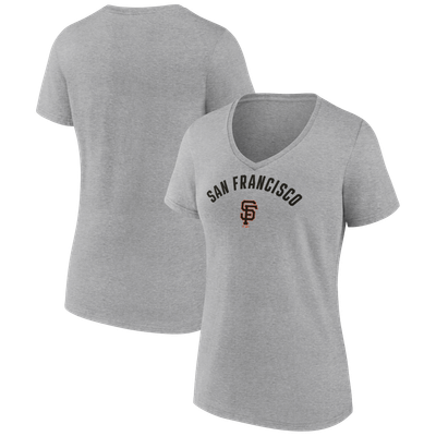 San Francisco Giants Fanatics Women's V-Neck T-Shirt - Heather Gray