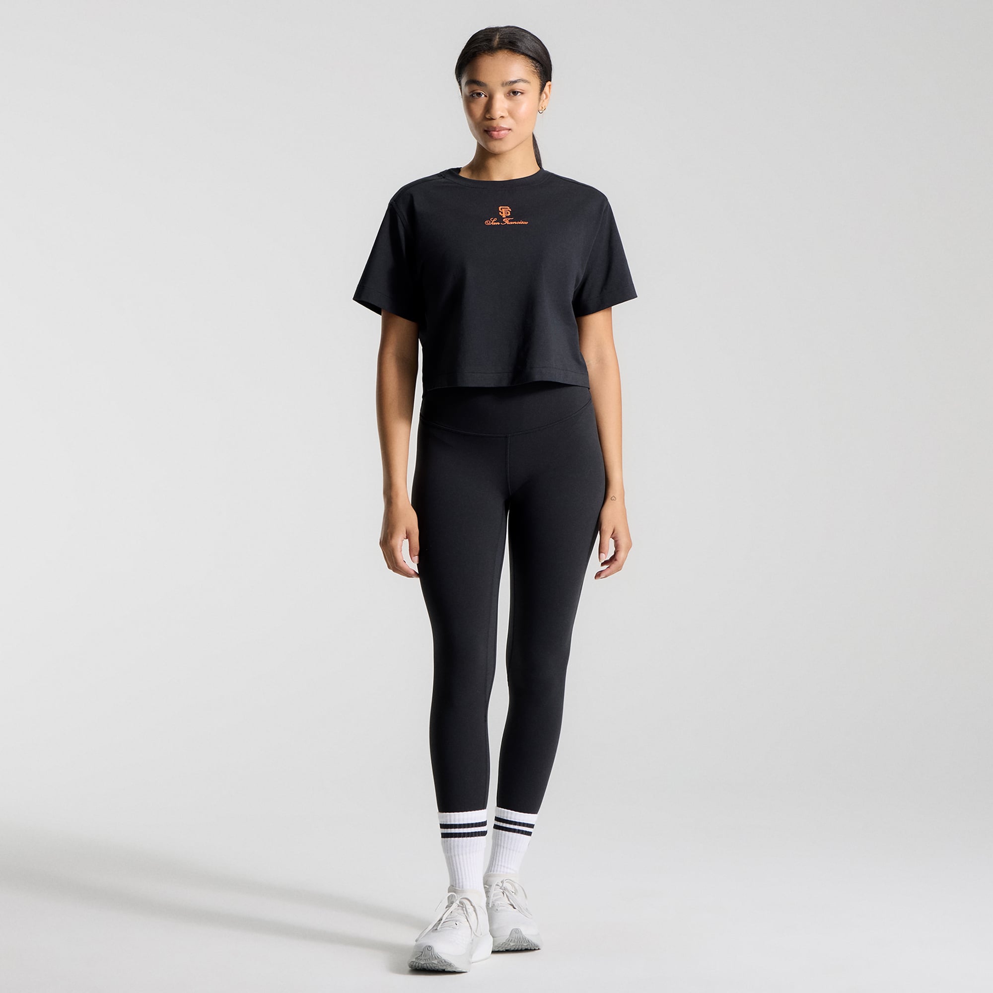 T-shirt court en coton biologique noir San Francisco Giants All Yours de lululemon pour femme