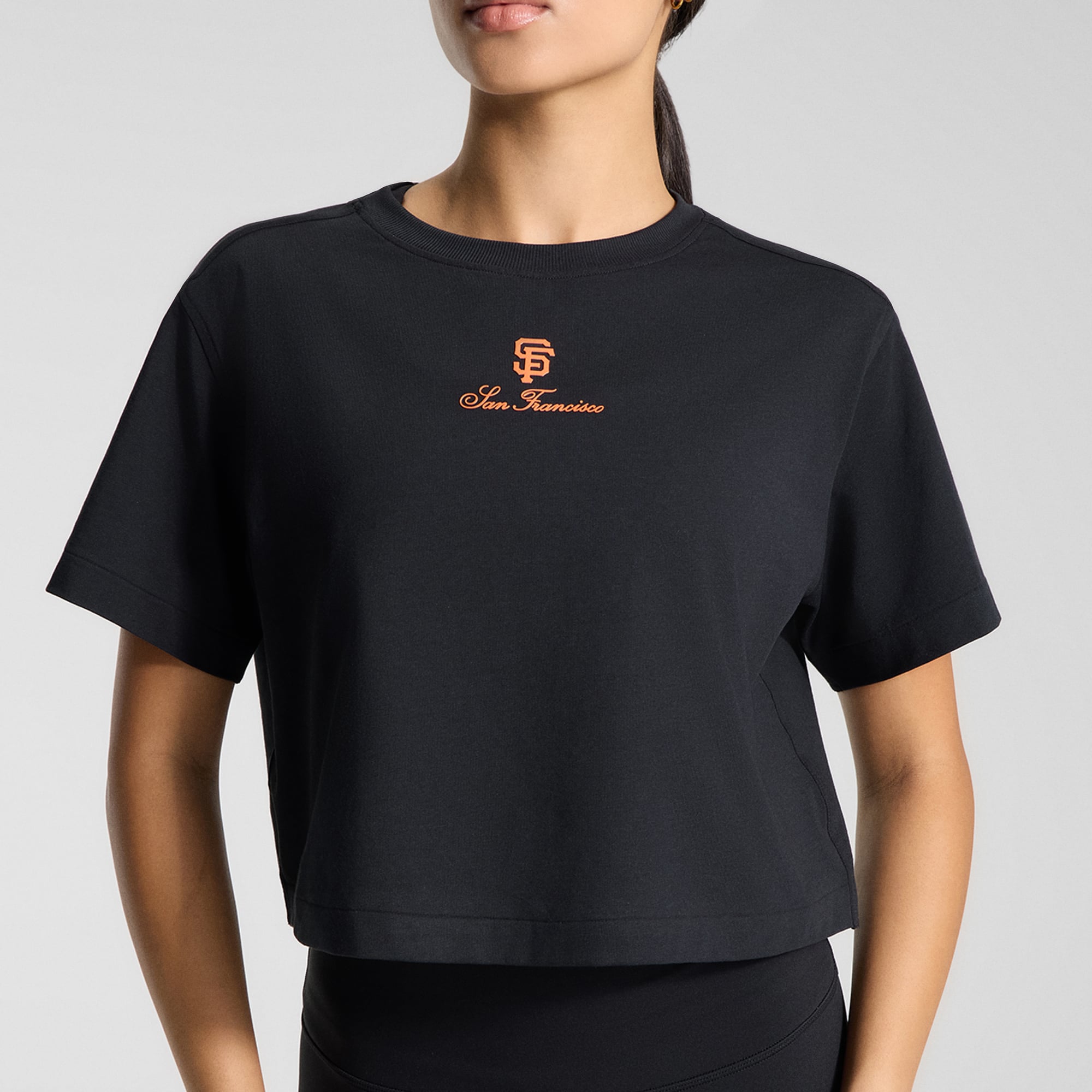 T-shirt court en coton biologique noir San Francisco Giants All Yours de lululemon pour femme