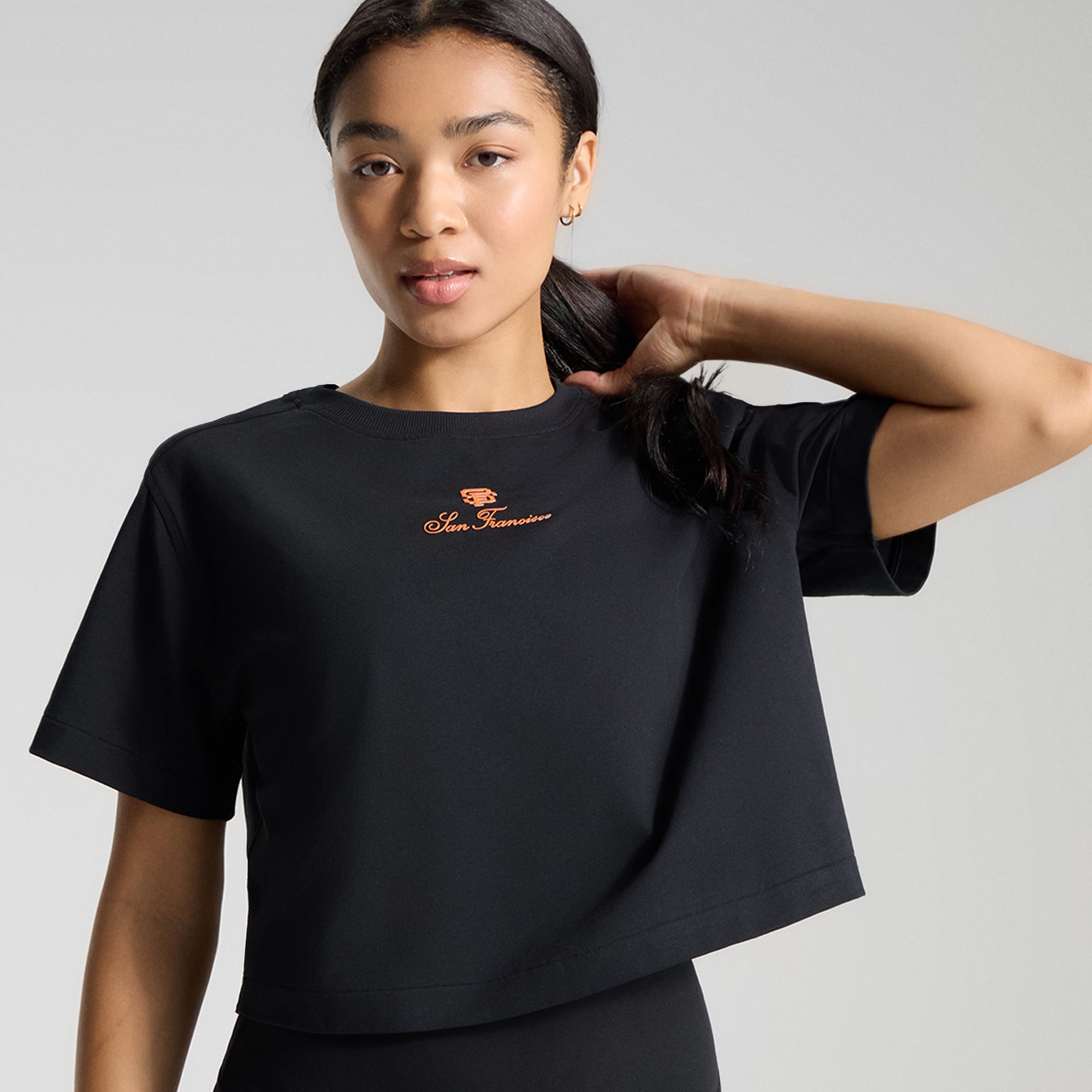 T-shirt court en coton biologique noir San Francisco Giants All Yours de lululemon pour femme