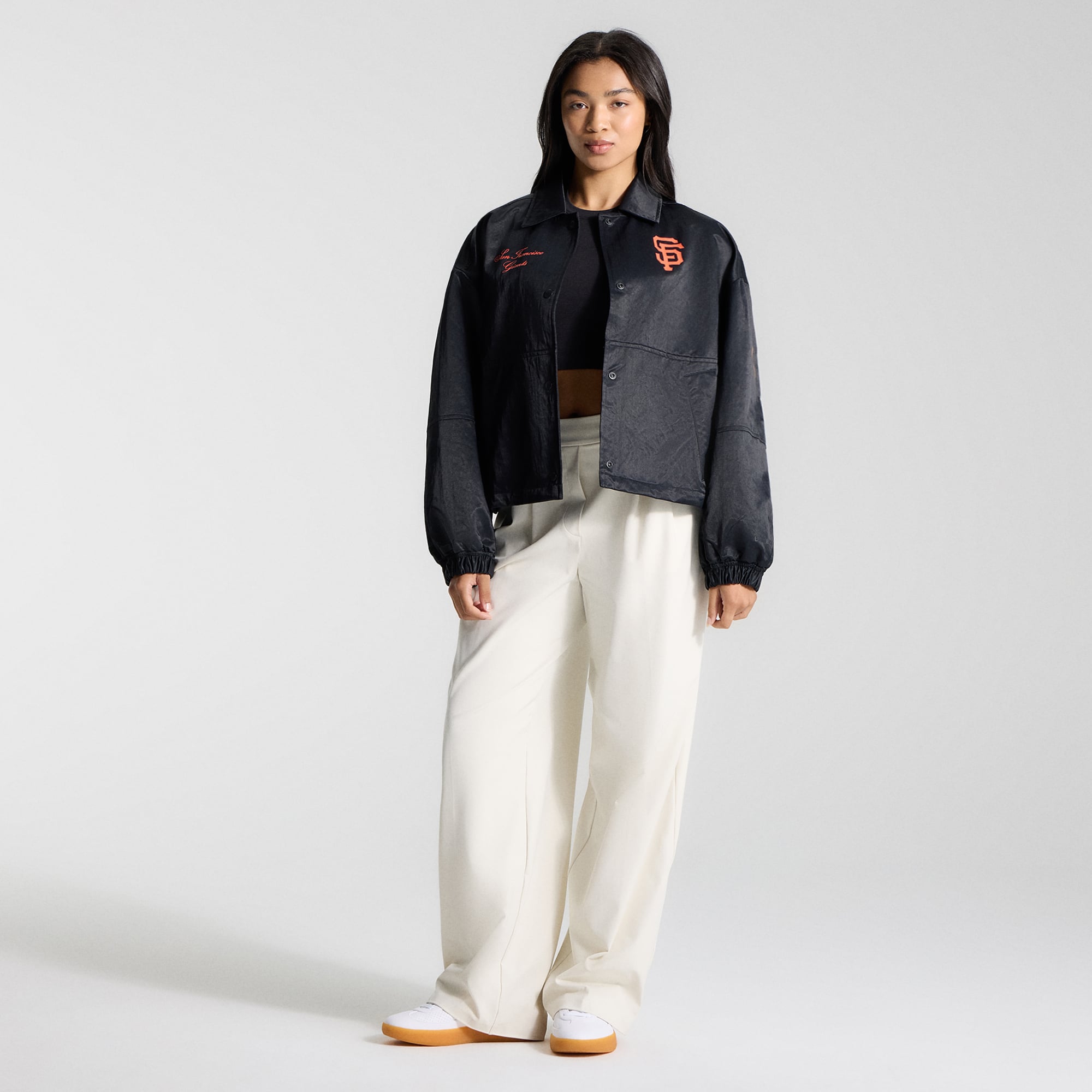 Veste d'entraîneur noire des Giants de San Francisco lululemon pour femmes
