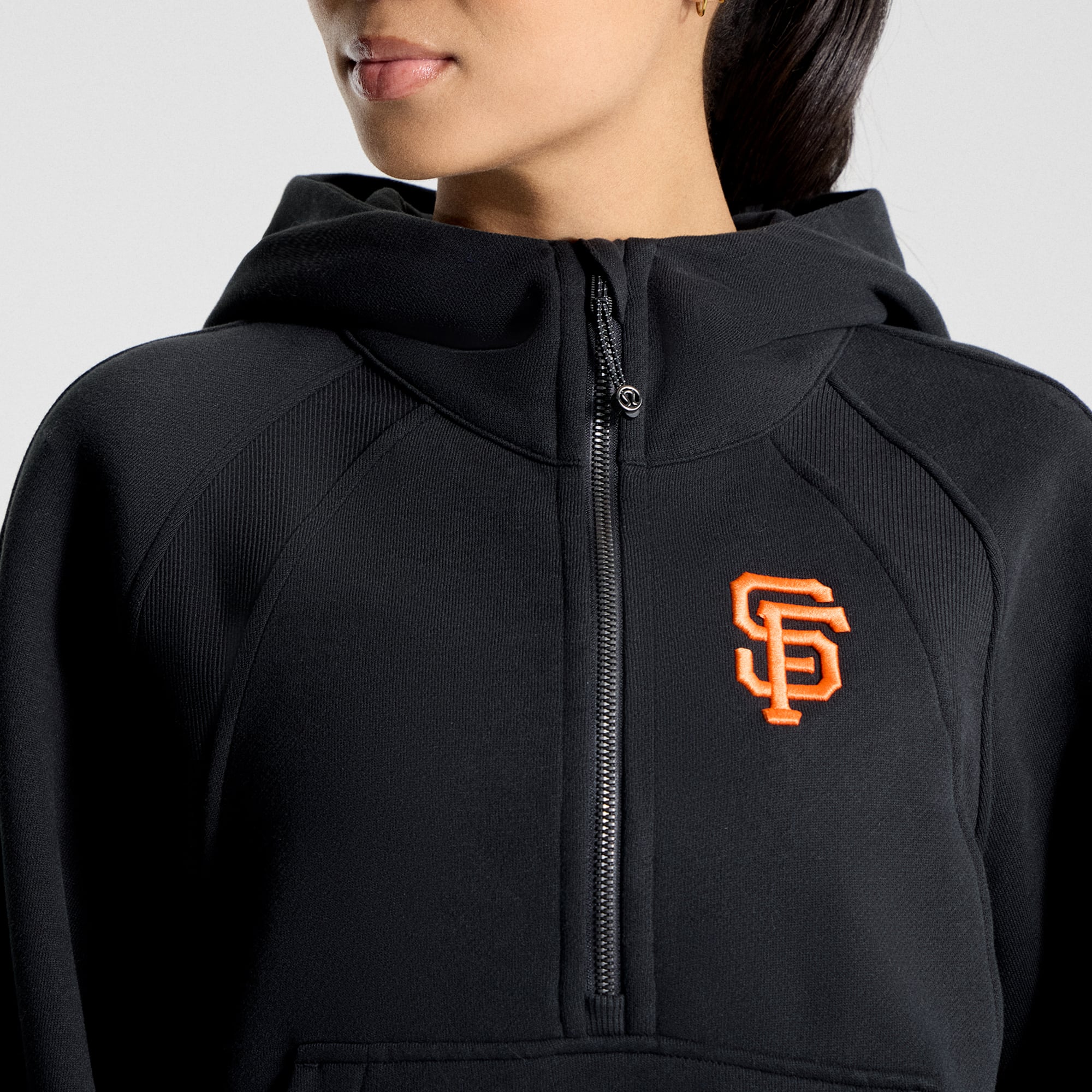 Sweat à capuche zippé oversize demi-hauteur lululemon Light Ivory San Francisco Giants pour femme