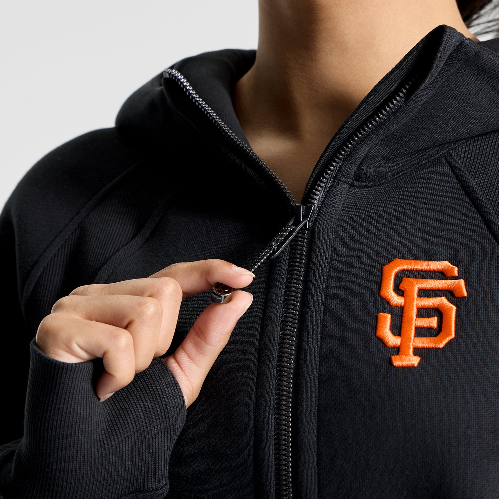 Sweat à capuche zippé oversize demi-hauteur lululemon Light Ivory San Francisco Giants pour femme