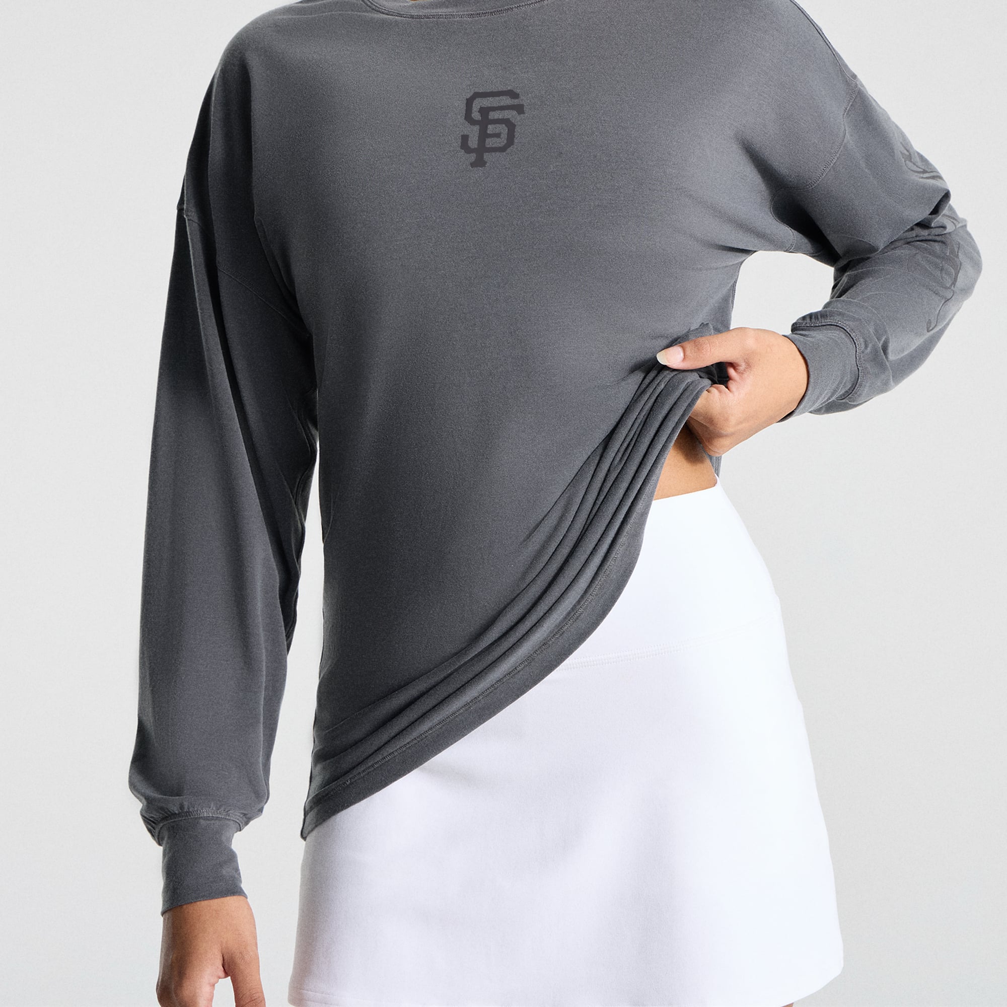 T-shirt à manches longues EasySet Relaxed-Fit gris San Francisco Giants de lululemon pour femme
