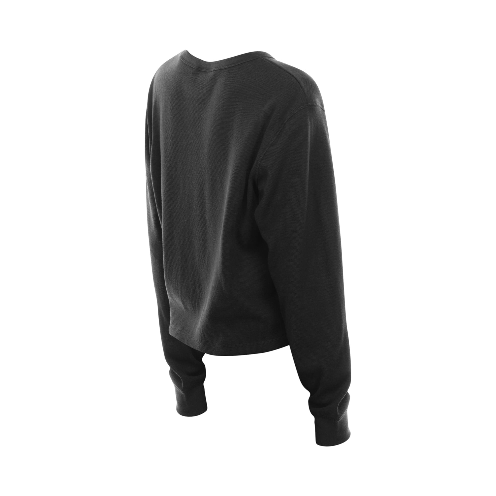 Women's New Era Black San Francisco Giants Fan Collection Micro Thermal Boxy Long Sleeve T-Shirt