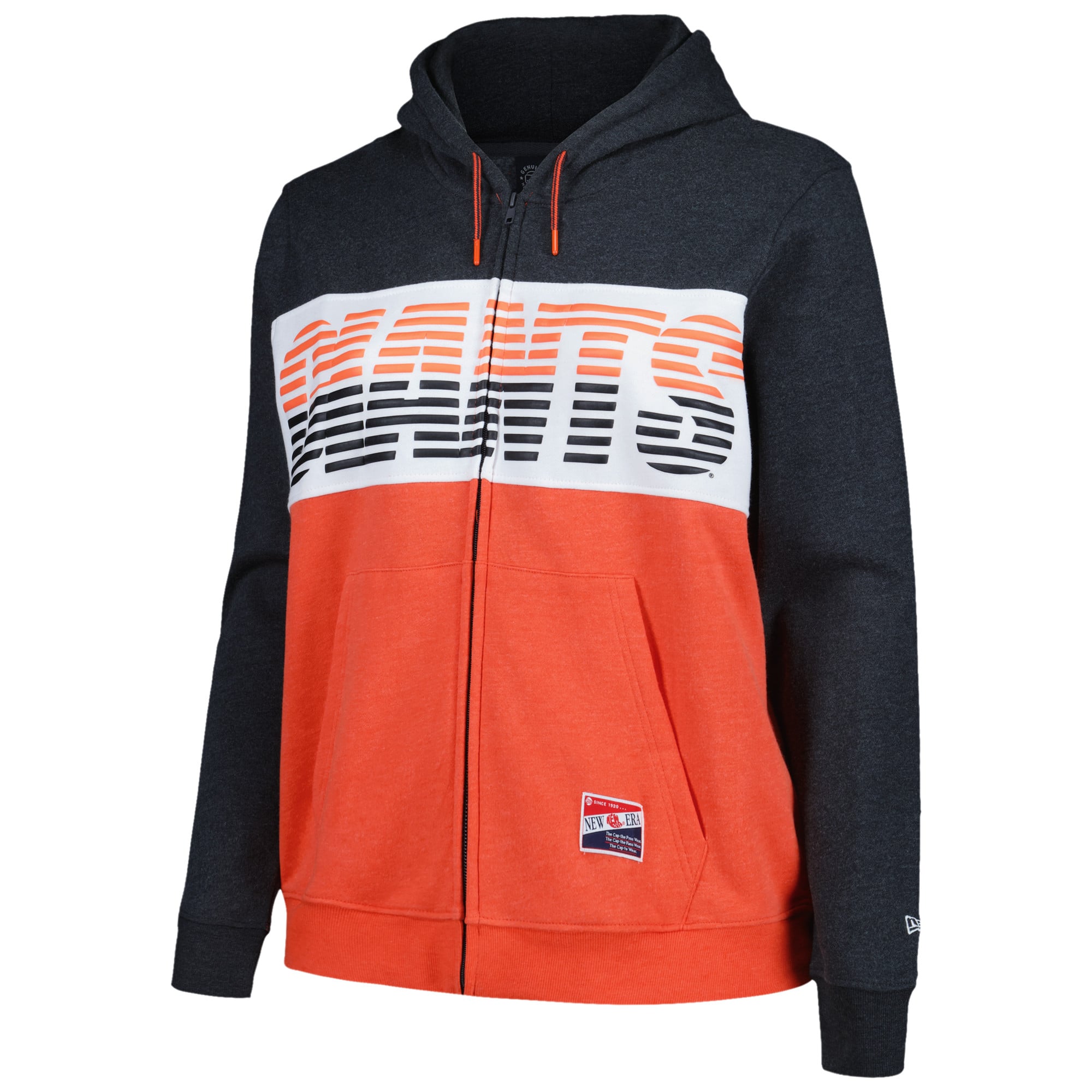 Sweat à capuche entièrement zippé avec blocs de couleur grande taille New Era pour femme, noir, San Francisco Giants