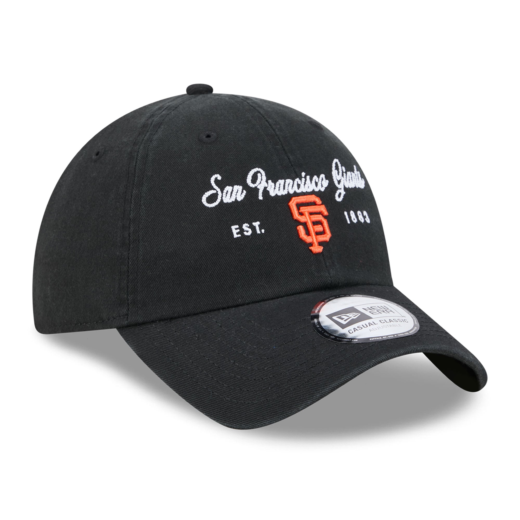 Casquette New Era noire pour femme, logo des Giants de San Francisco, style classique décontracté et ajustable