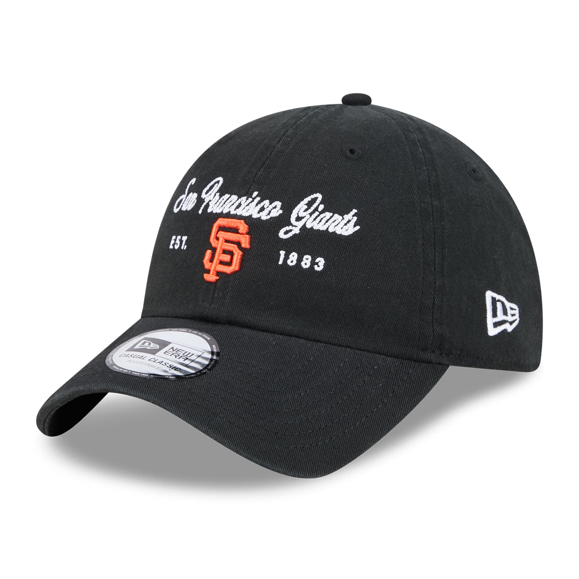 Casquette New Era noire pour femme, logo des Giants de San Francisco, style classique décontracté et ajustable
