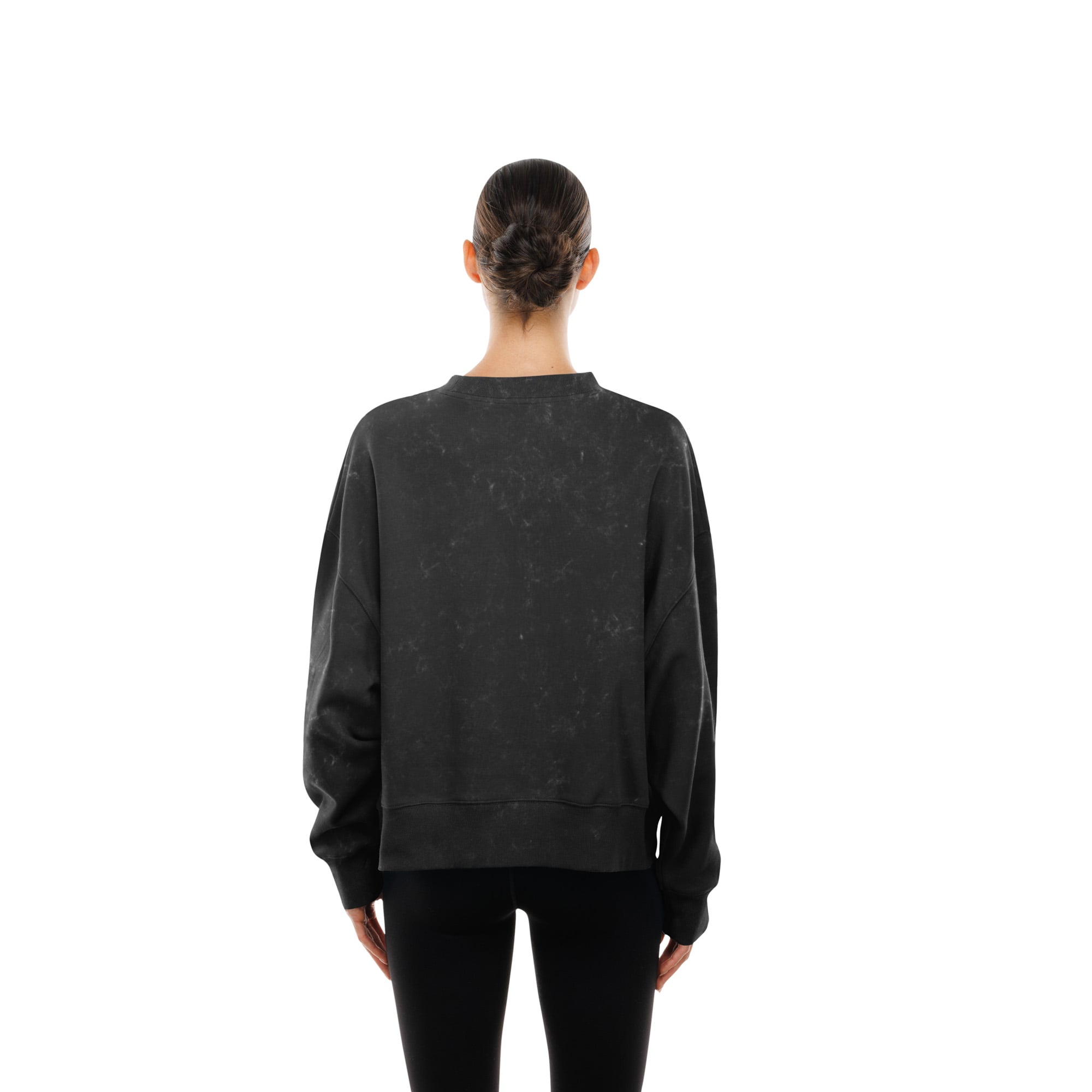 Women's New Era Black San Francisco Giants Throwback Mineral Wash Boxy Sweatshirt