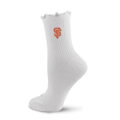  San Francisco Giants PRO Compression Logo Lettuce Hem Quarter Socks - White