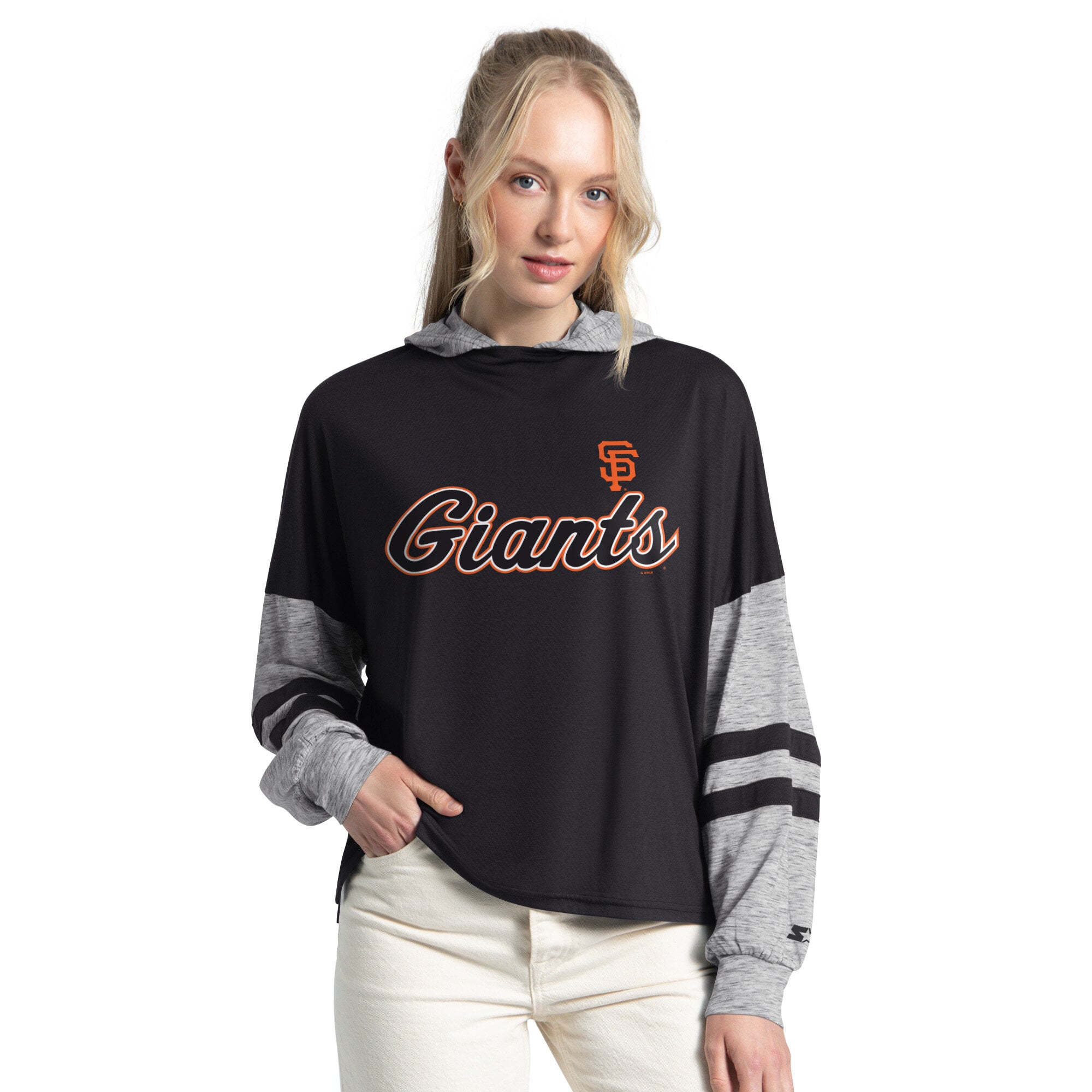 Women's Starter  Black San Francisco Giants Fuel Up Lightweight Hoodie