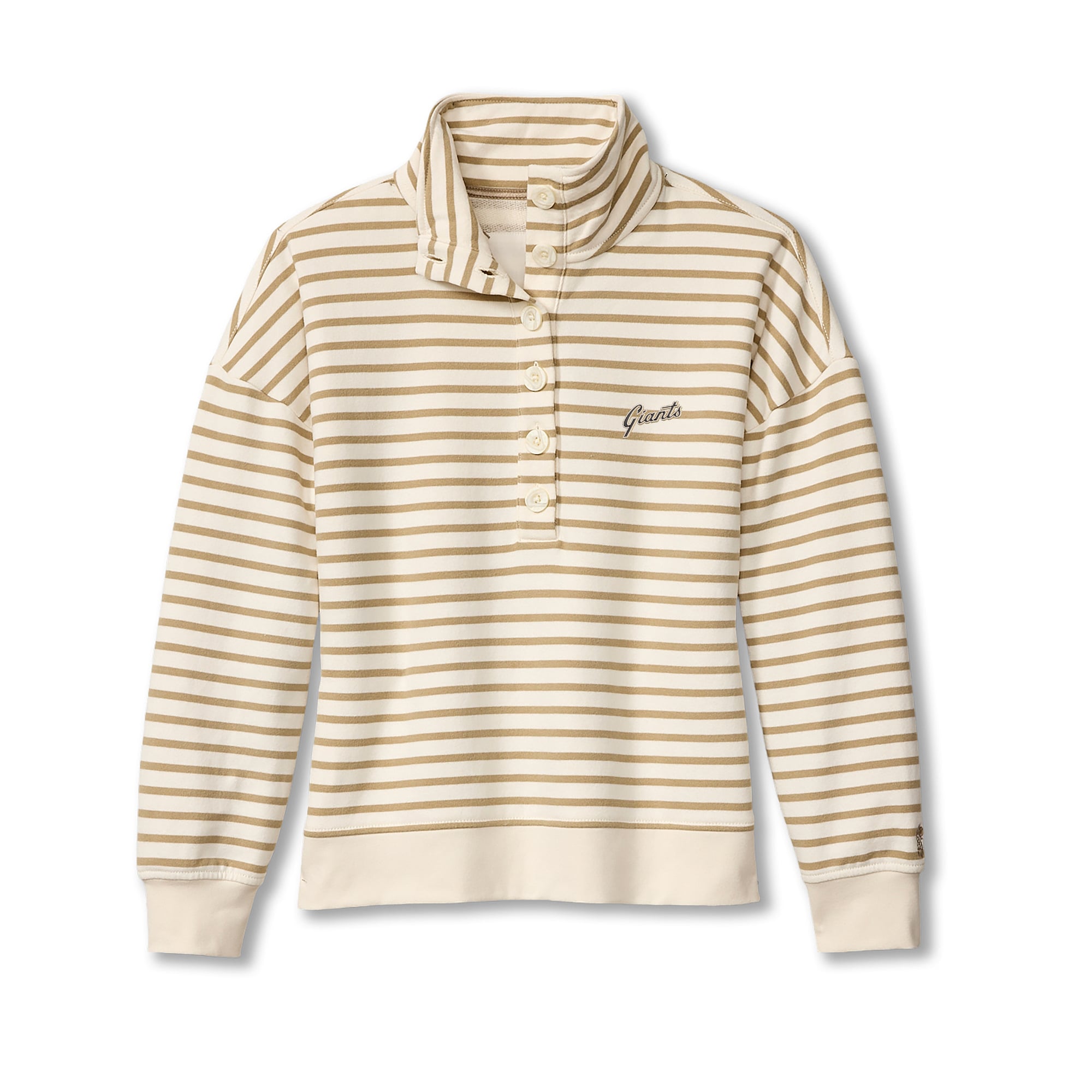 Women's Tommy Bahama  White San Francisco Giants Marina Del Mar Stripe Mock Neck Sweatshirt