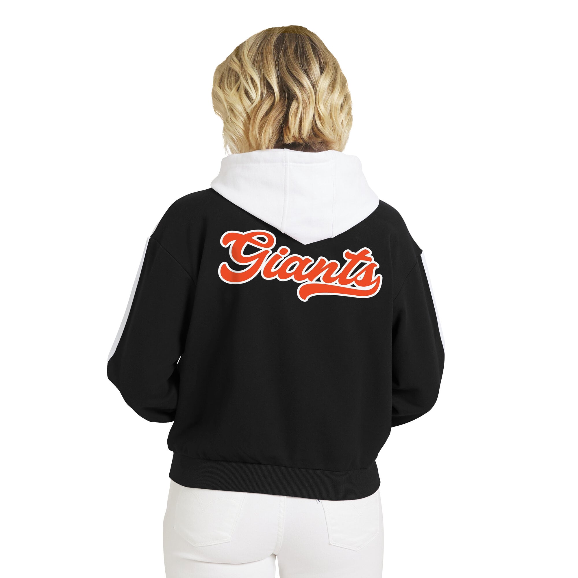 Sweat à capuche zippé noir et blanc San Francisco Giants de la marque WEAR by Erin Andrews pour femme
