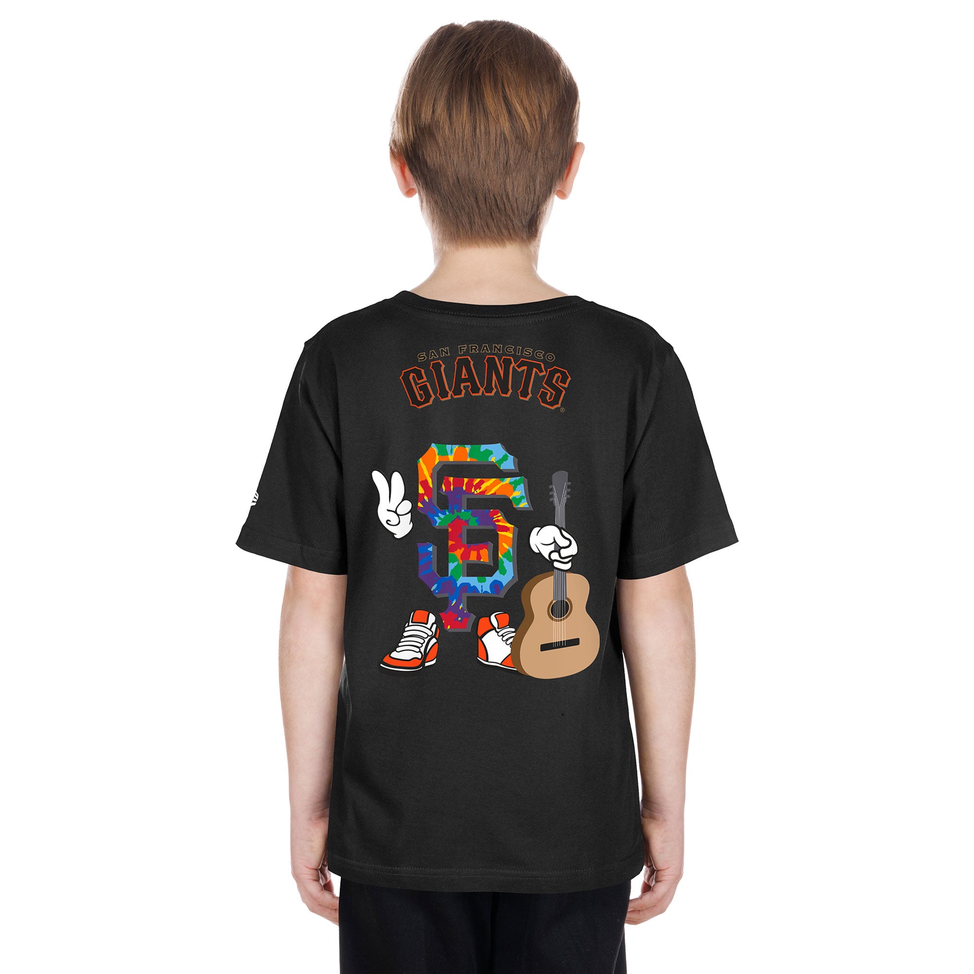 T-shirt New Era noir pour jeunes avec logo des Giants de San Francisco (dessin animé)