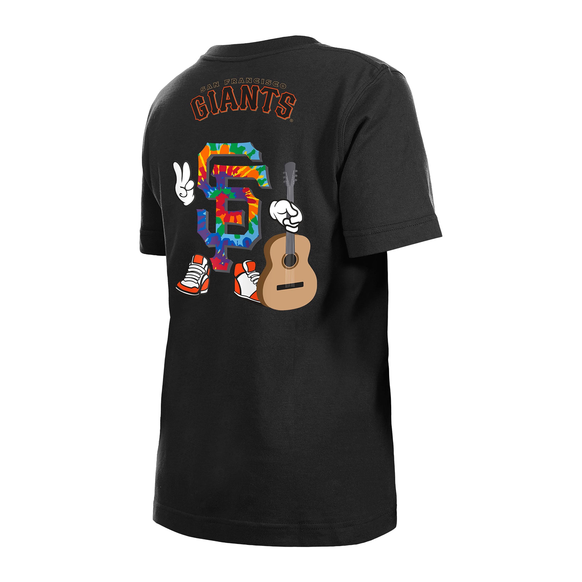 T-shirt New Era noir pour jeunes avec logo des Giants de San Francisco (dessin animé)