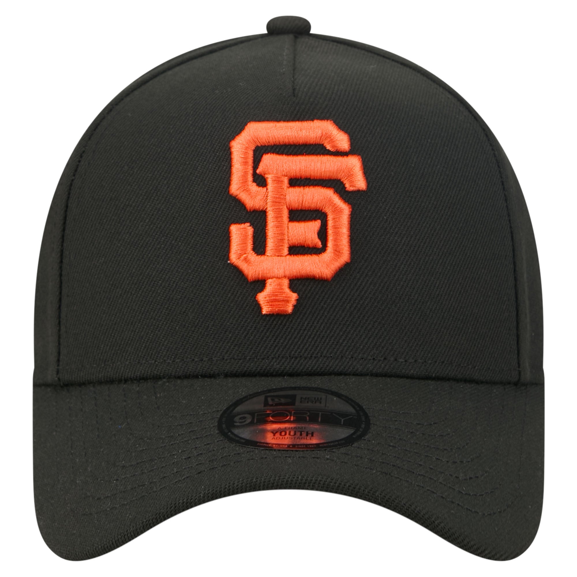 Youth New Era Black San Francisco Giants Cooperstown Logo 9FORTY A-Frame Adjustable Hat