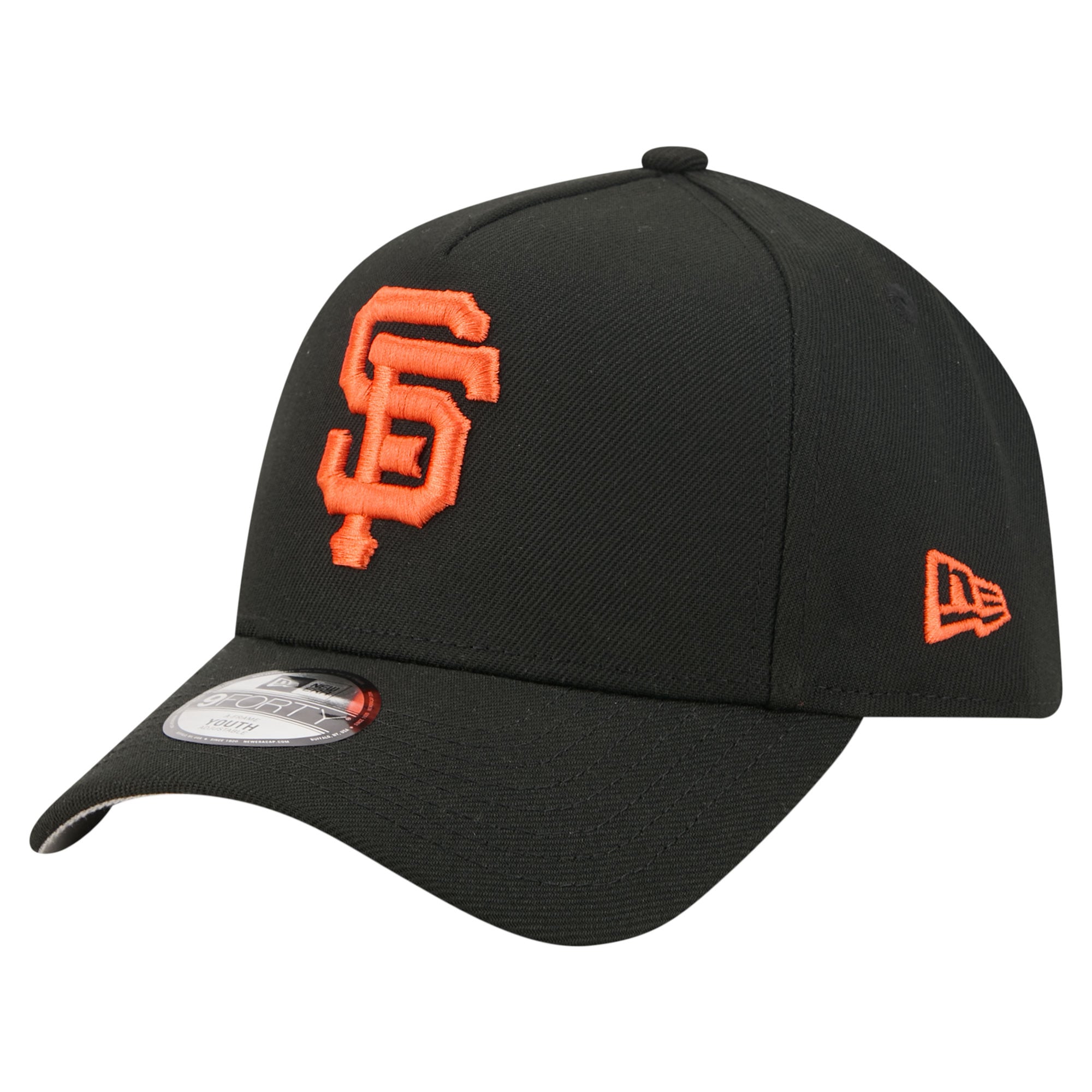 Youth New Era Black San Francisco Giants Cooperstown Logo 9FORTY A-Frame Adjustable Hat