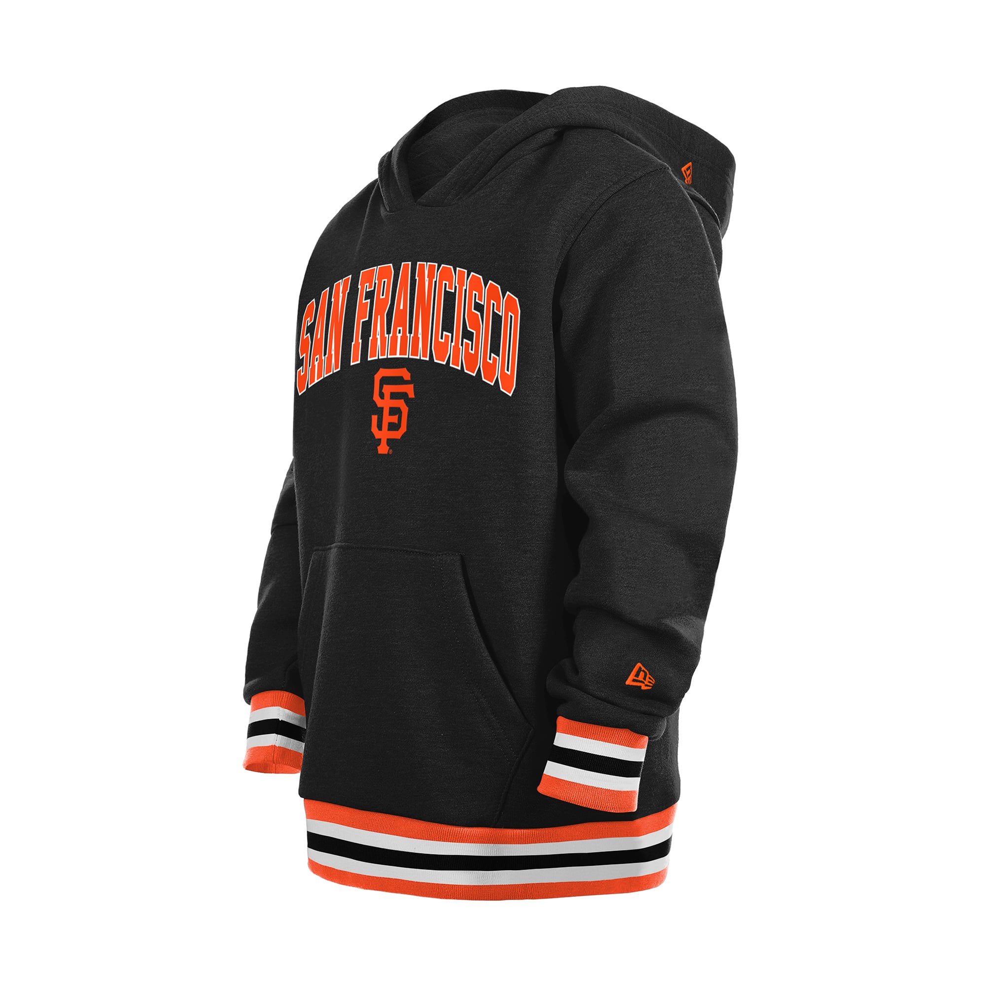 Sweat à capuche New Era noir San Francisco Giants pour jeunes, finitions en maille.