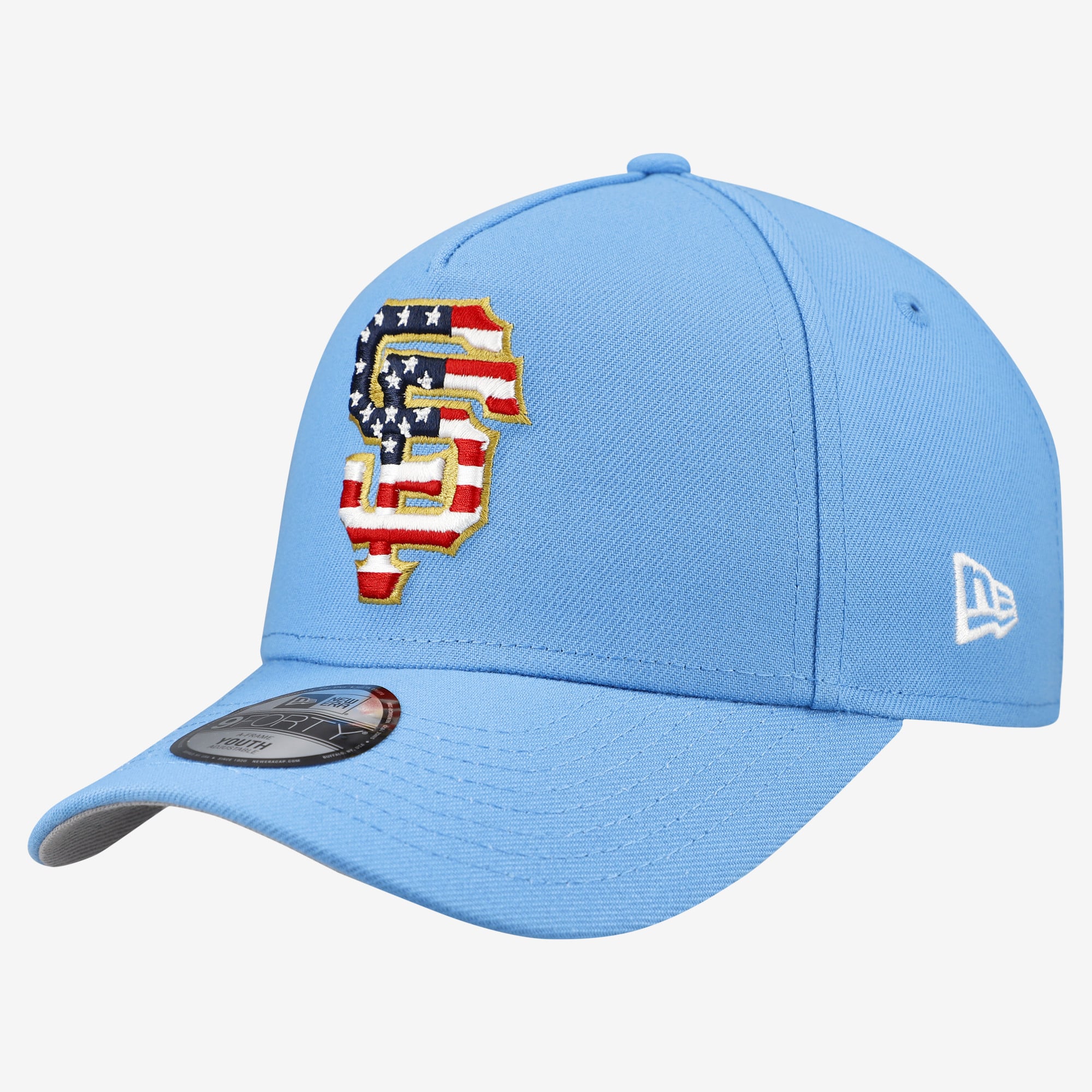 Youth New Era Light Blue San Francisco Giants Celebrate America's 250th 9FORTY A-Frame Adjustable Hat