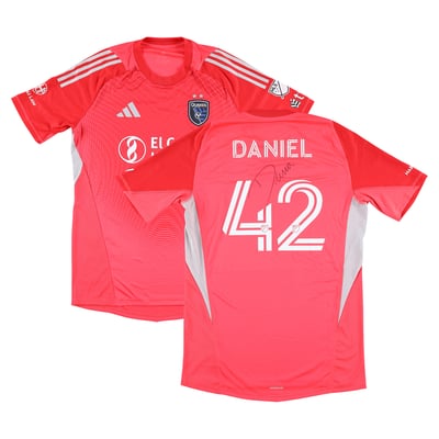 Daniel de Sousa Britto San Jose Earthquakes Autographed Fanatics Authentic Match-Used #42 Red Jersey from the 2025 MLS Season - Size XL