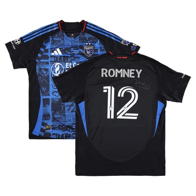 Dave Romney San Jose Earthquakes Autographed Fanatics Authentic Match-Used #12 Black Jersey from the 2025 MLS Season - Size XL
