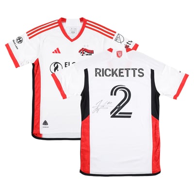 Jamar Ricketts San Jose Earthquakes Autographed Fanatics Authentic Match-Used #2 White Jersey from the 2025 MLS Season - Size M