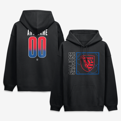 San Jose Earthquakes  Home Field Pop Personalized Name & Number Hoodie - Black