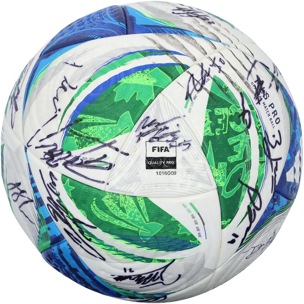 San Jose Earthquakes Autographed Fanatics Authentic Match-Used Soccer Ball from the 2025 MLS Season with 26 Signatures - NF70454960