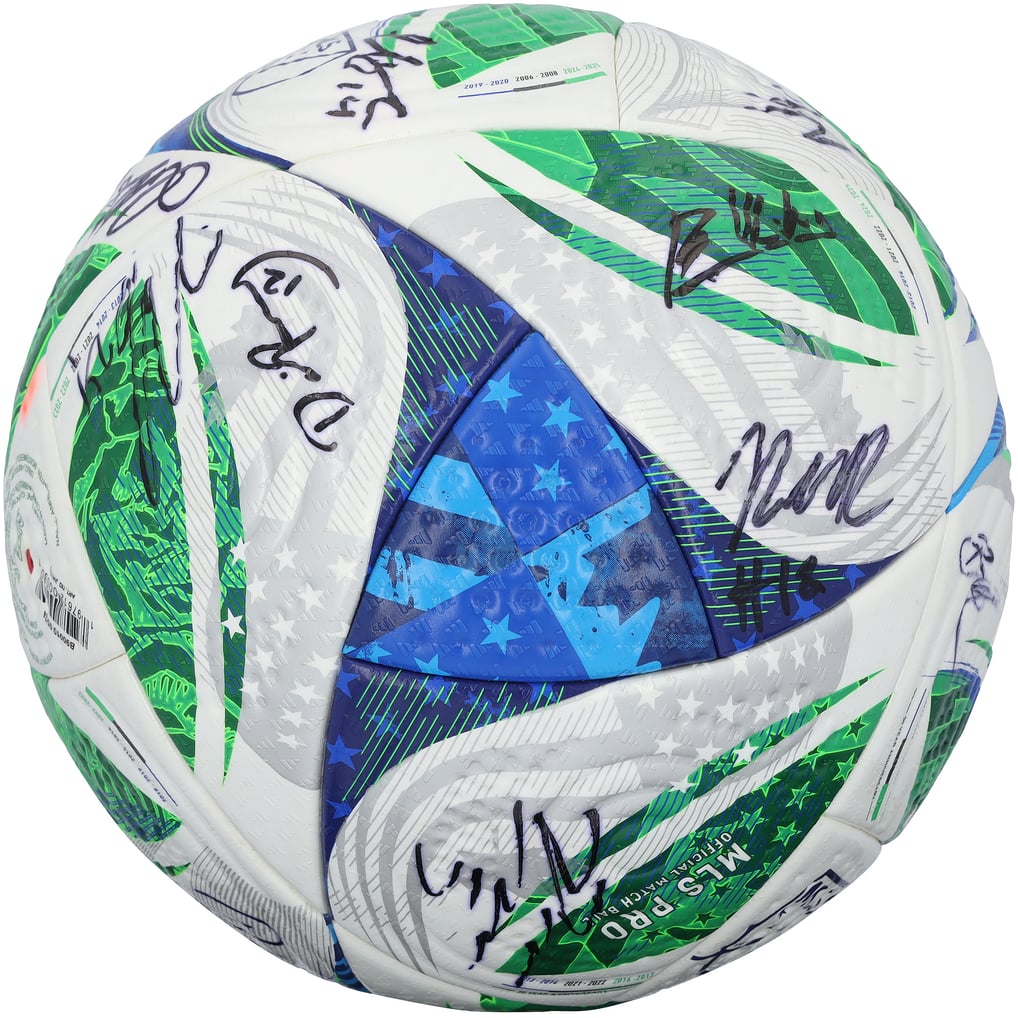 San Jose Earthquakes Autographed Fanatics Authentic Match-Used Soccer Ball from the 2025 MLS Season with 26 Signatures - NF70454960