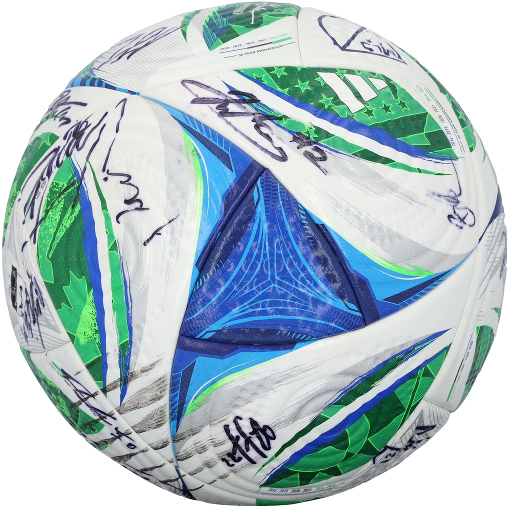 San Jose Earthquakes Autographed Fanatics Authentic Match-Used Soccer Ball from the 2025 MLS Season with 26 Signatures - NF70454960