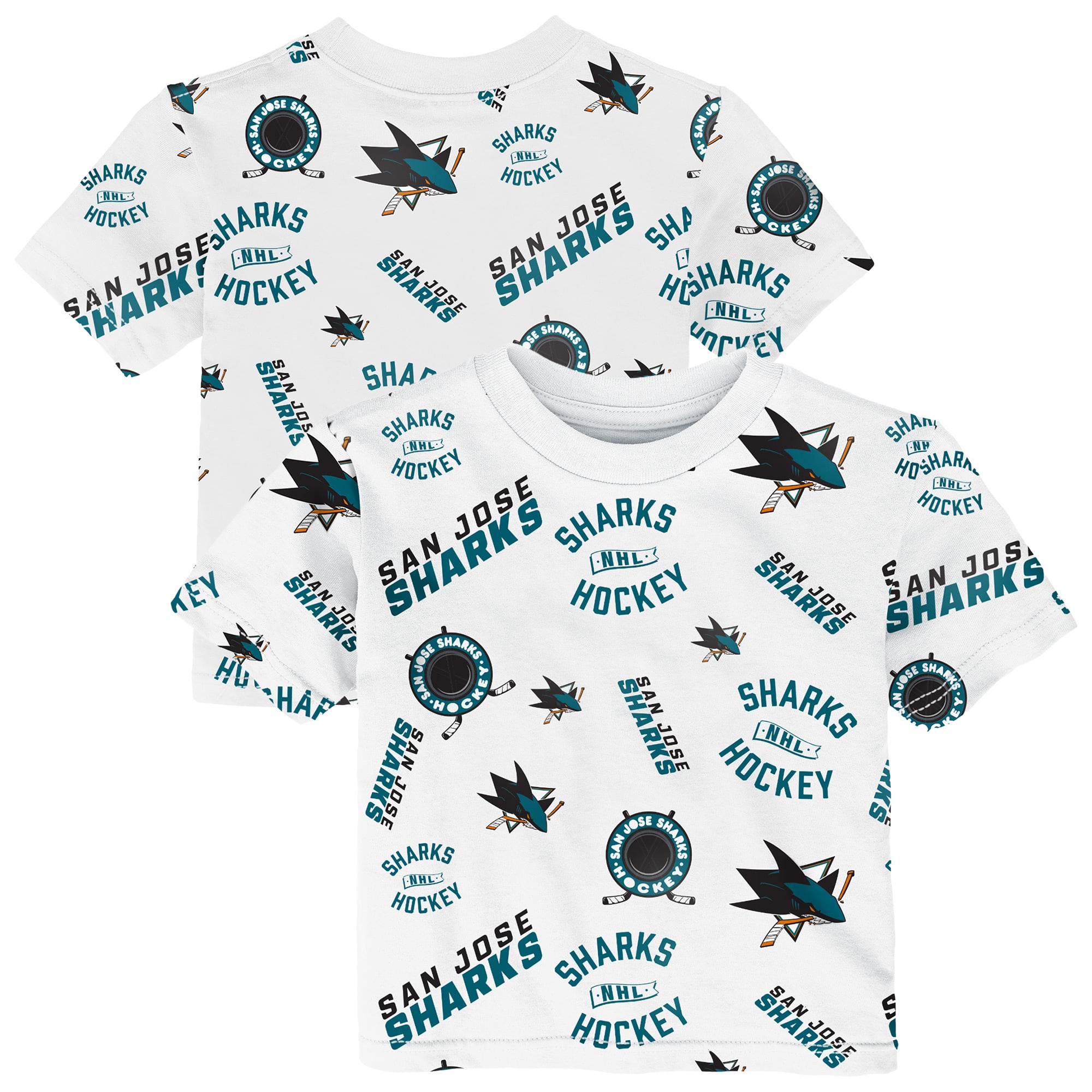 T-shirt blanc Outerstuff pour bébé, motif requins de San Jose