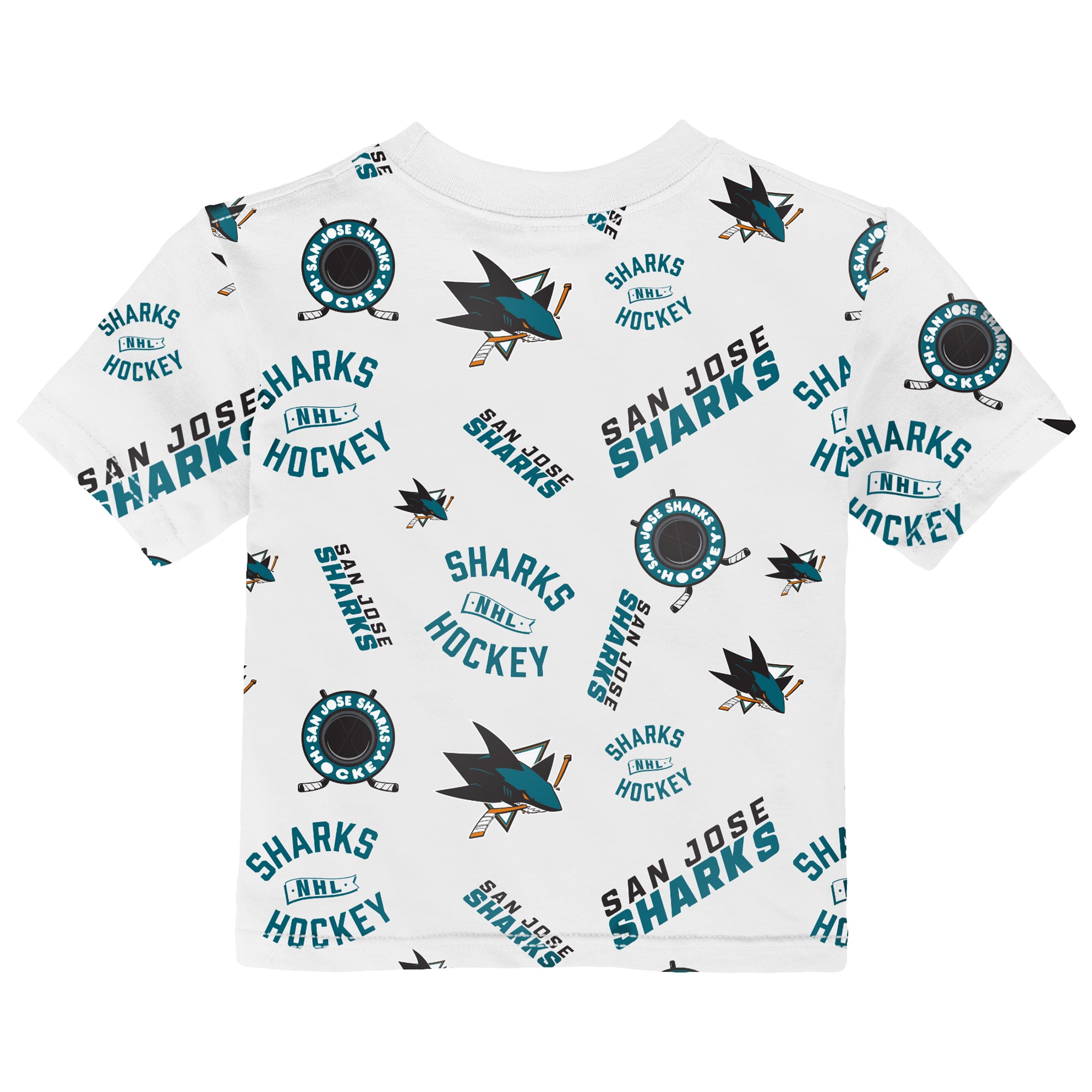 T-shirt blanc Outerstuff pour bébé, motif requins de San Jose