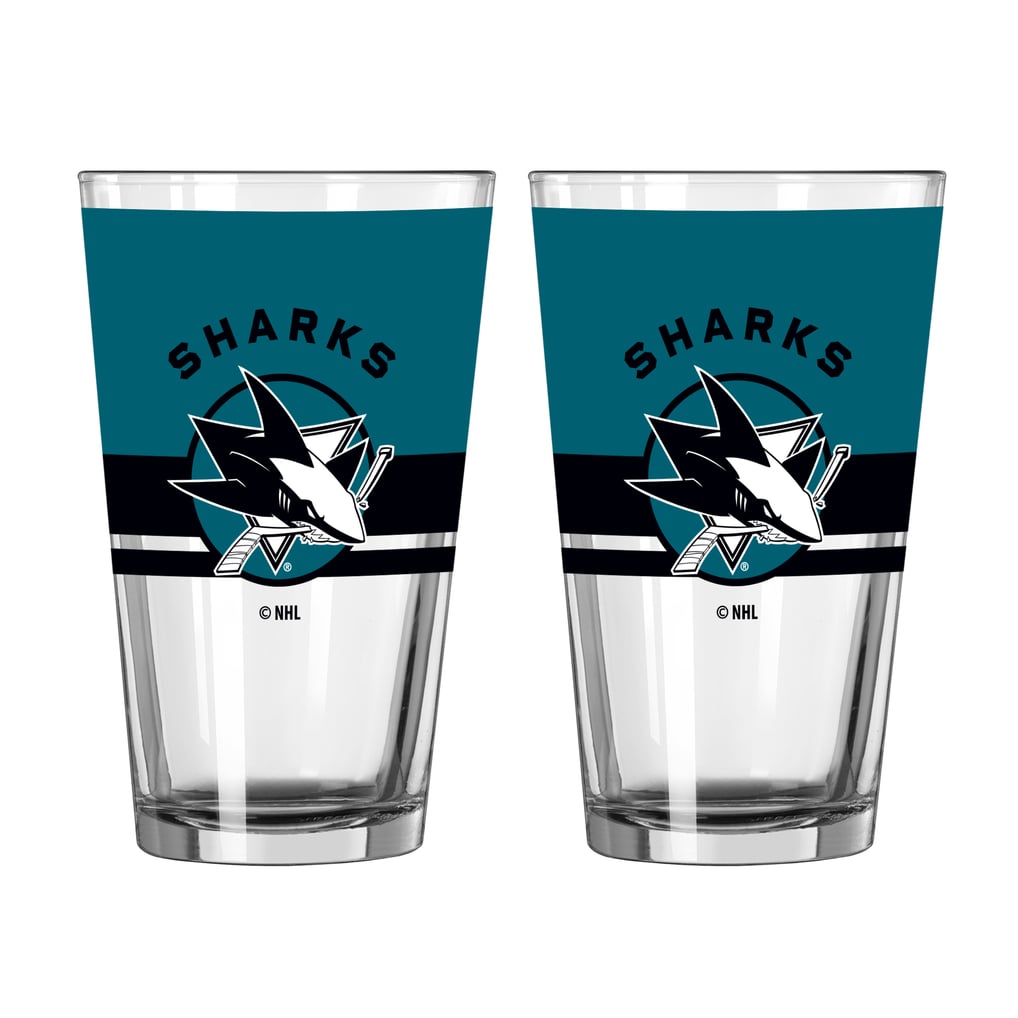 San Jose Sharks Logo Brands Two-Piece 16oz. Horizon Pint Glass Set