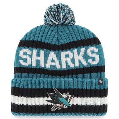 San Jose Sharks '47 Bering Cuffed Knit Hat with Pom - Teal