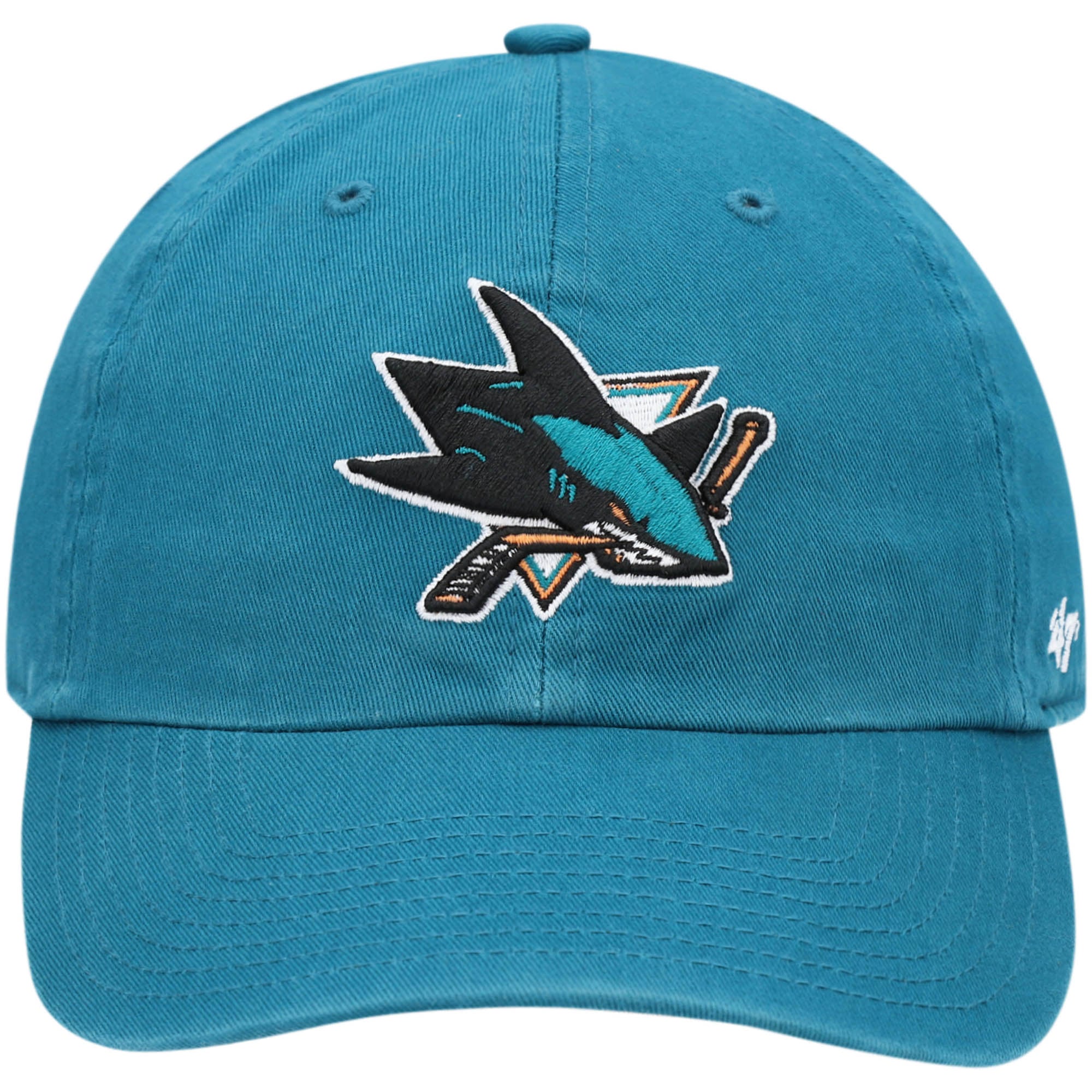 Casquette ajustable pour homme « 47 » turquoise des Sharks de San Jose, modèle « Nettoyage de l'équipe ».