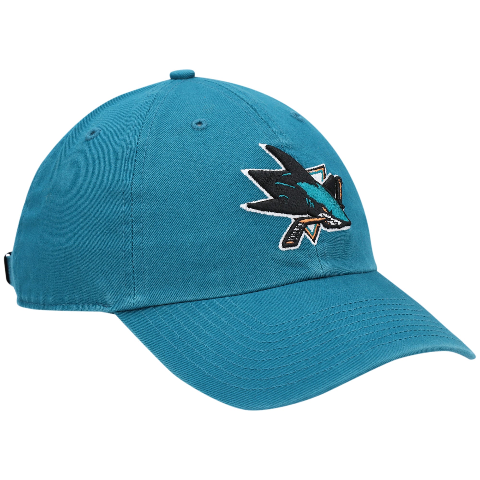 Casquette ajustable pour homme « 47 » turquoise des Sharks de San Jose, modèle « Nettoyage de l'équipe ».