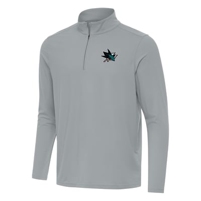 San Jose Sharks Antigua Intent Quarter-Zip Top - Gray