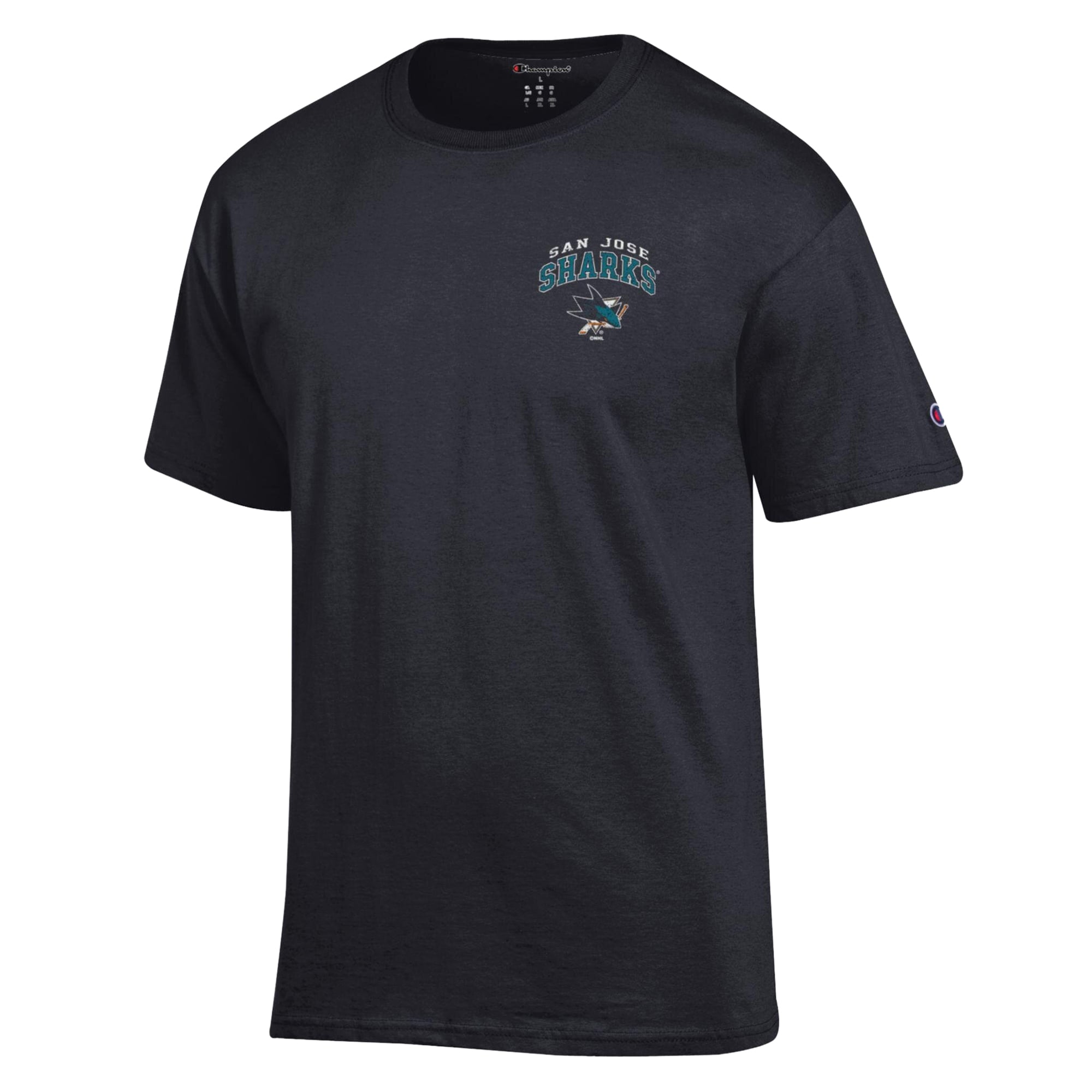 Men's Champion Black San Jose Sharks Stick With It Jersey T-Shirt