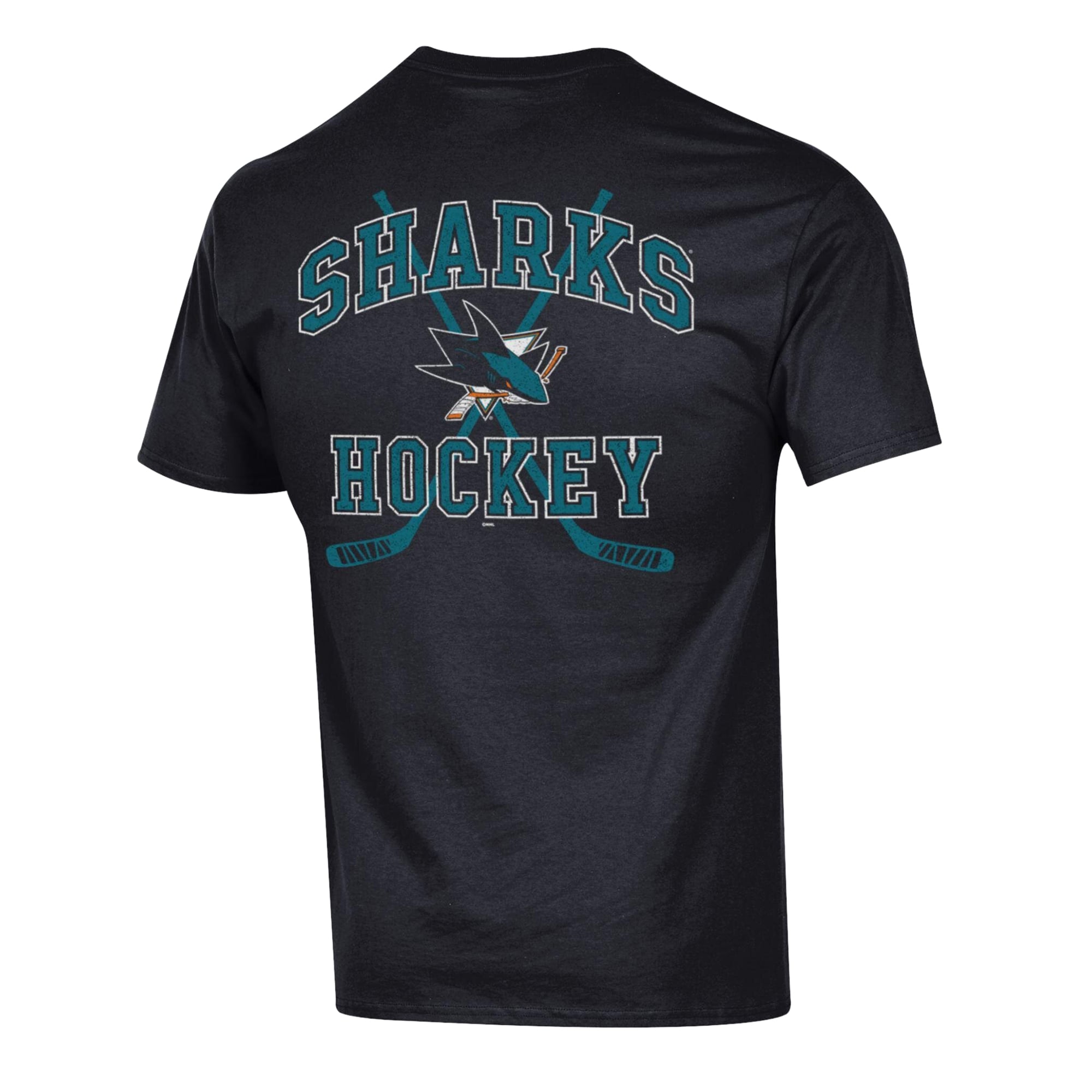 Men's Champion Black San Jose Sharks Stick With It Jersey T-Shirt