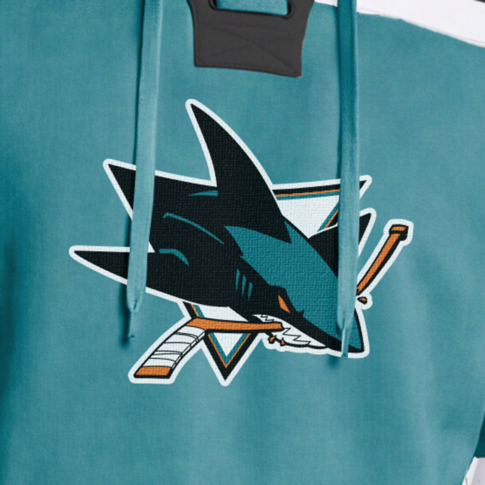 Sweat à capuche en polaire de hockey Champion pour homme, couleur sarcelle, San Jose Sharks.