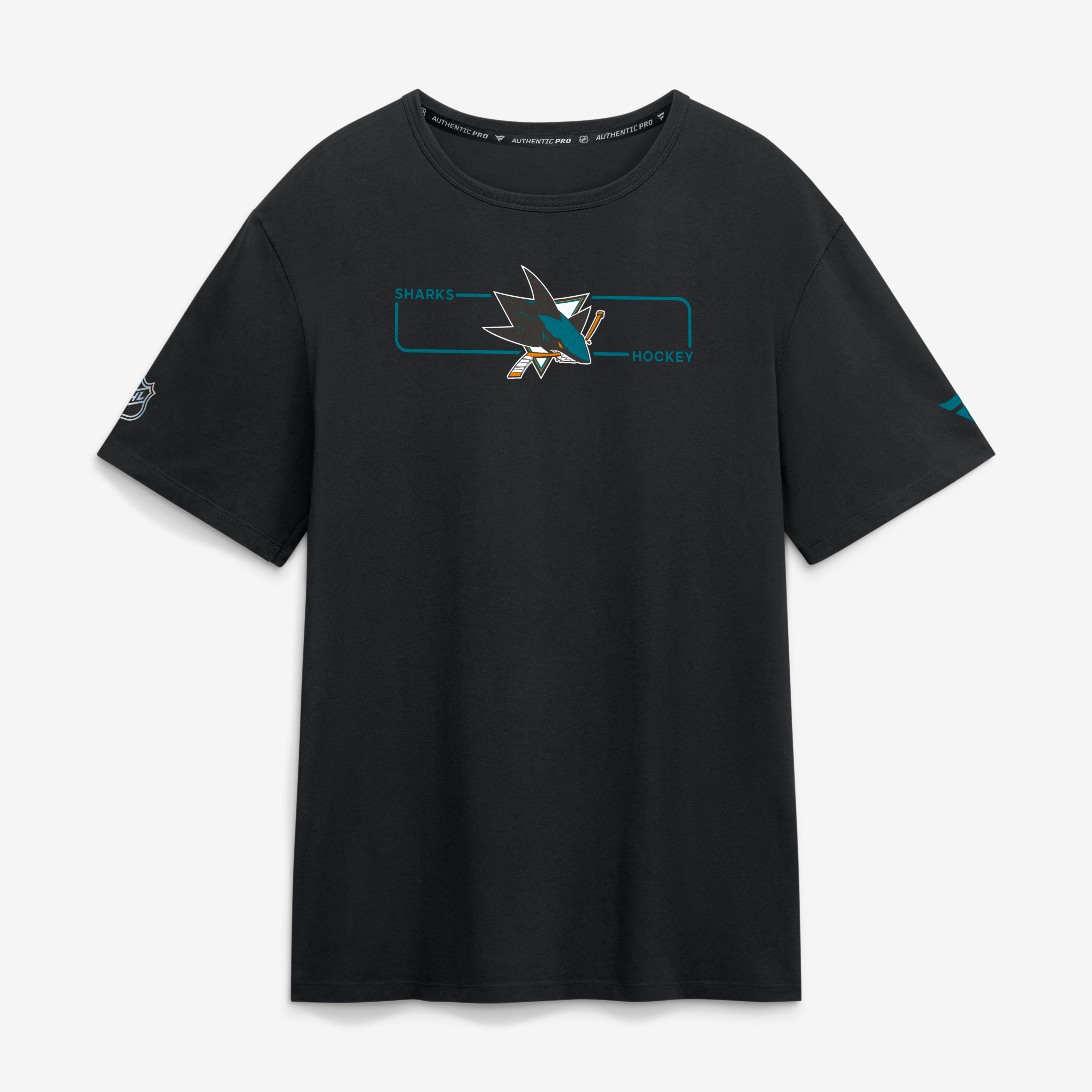 T-shirt Fanatics noir authentique San Jose Sharks avec logo principal