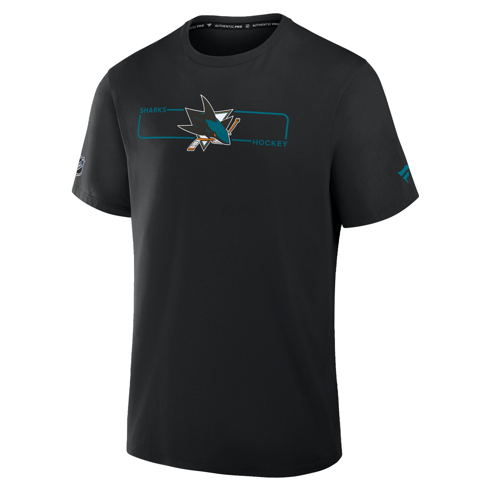 Men's Fanatics Black San Jose Sharks Authentic Pro Primary Logo T-Shirt