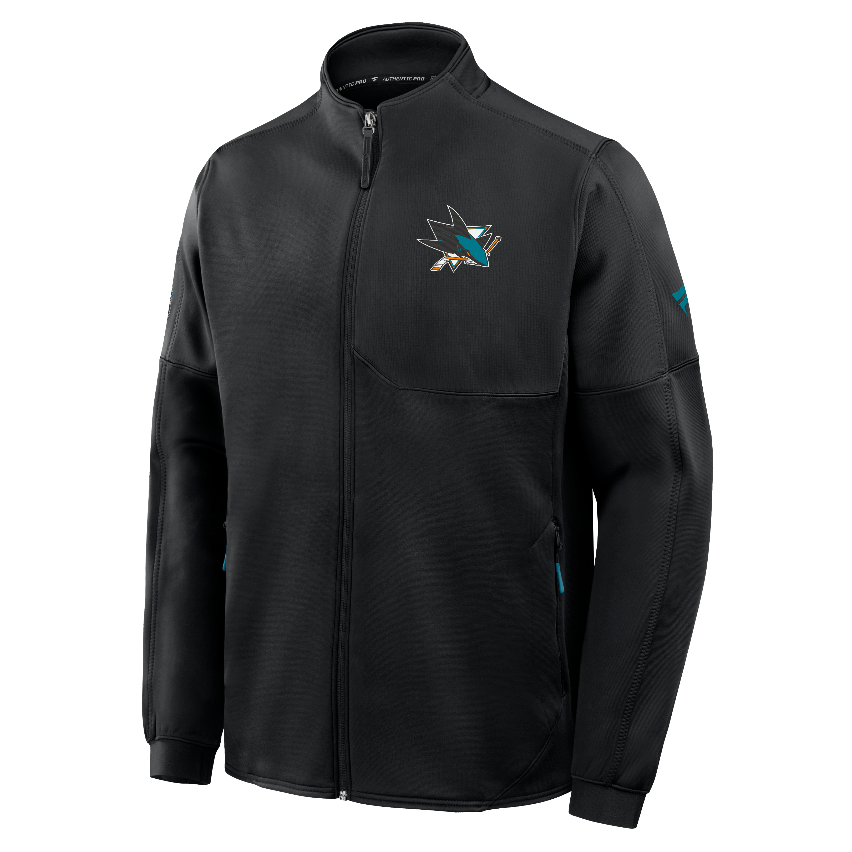 Men's Fanatics Black San Jose Sharks Authentic Pro Rink Fleece Full-Zip Jacket