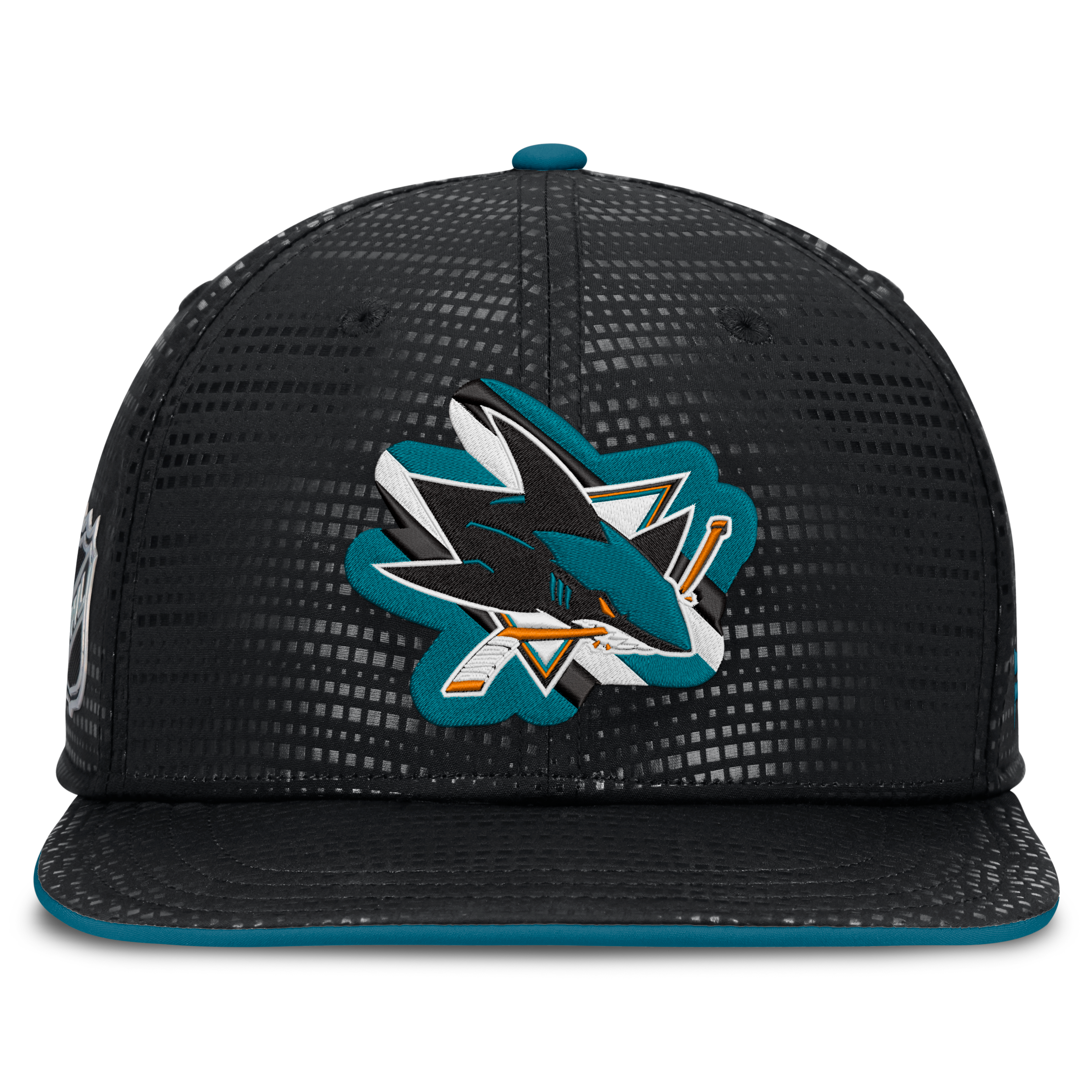 Men's Fanatics Black San Jose Sharks Authentic Pro Rink Square Visor Snapback Hat