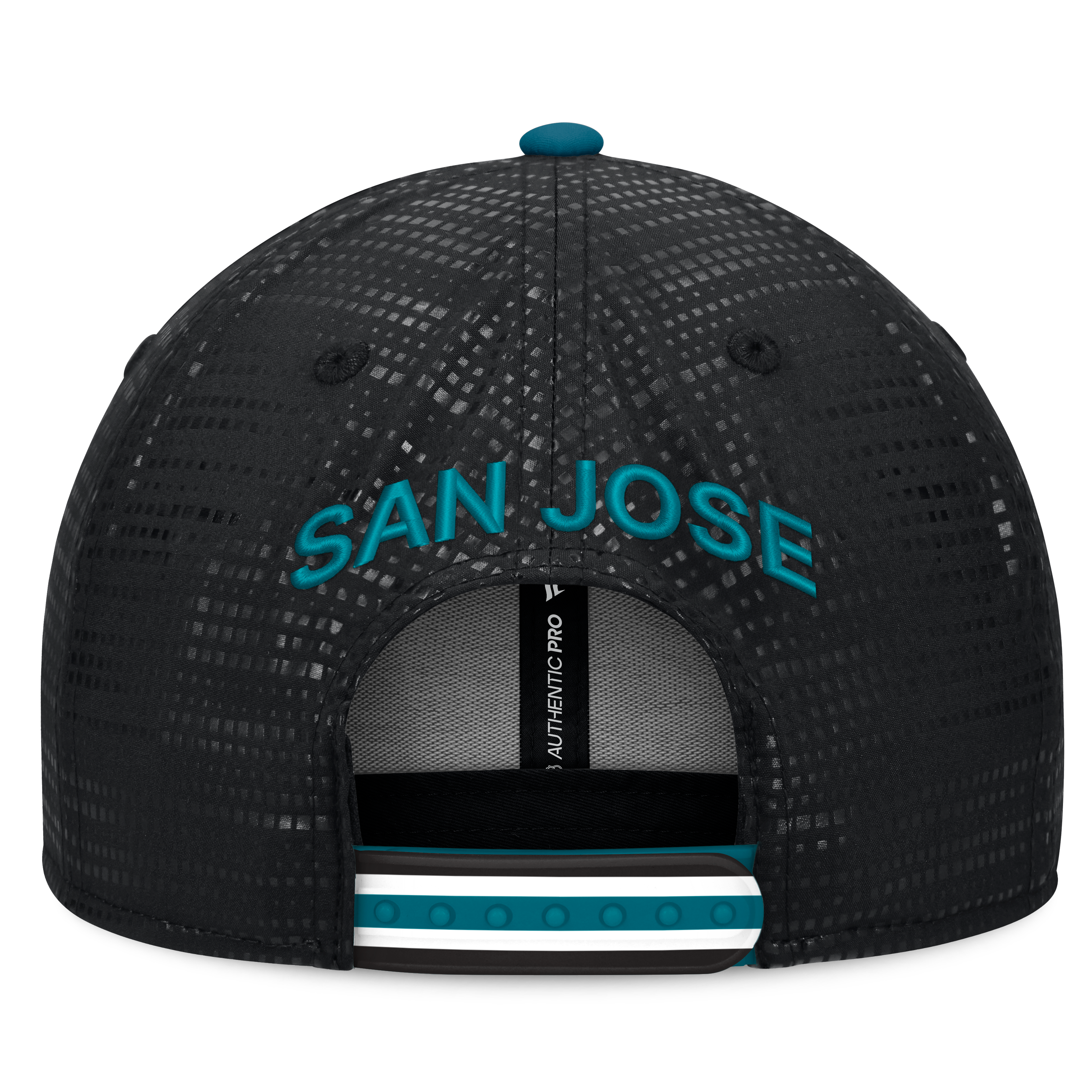 Men's Fanatics Black San Jose Sharks Authentic Pro Rink Square Visor Snapback Hat