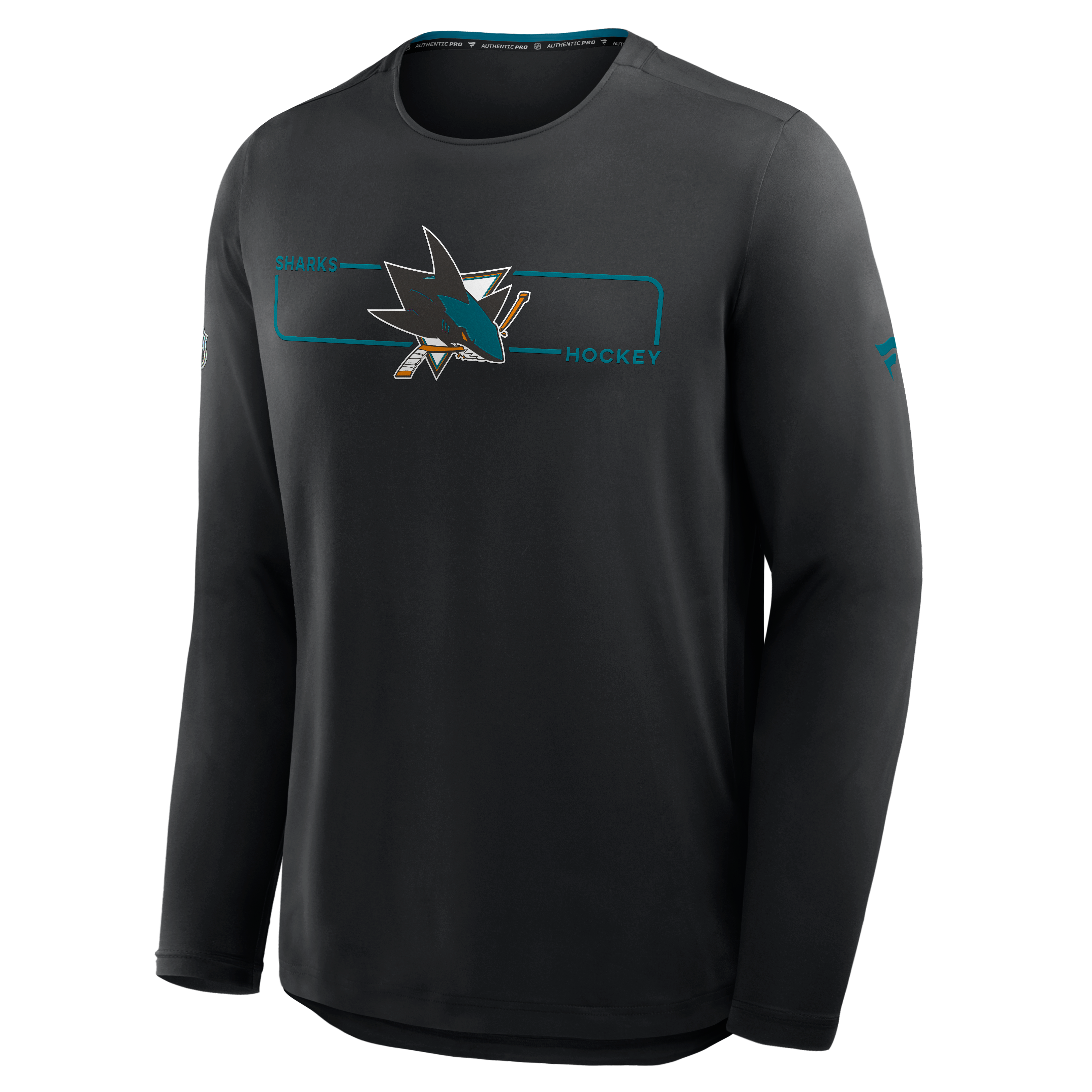 Men's Fanatics Black San Jose Sharks Authentic Pro Rink Tech Long Sleeve T-Shirt