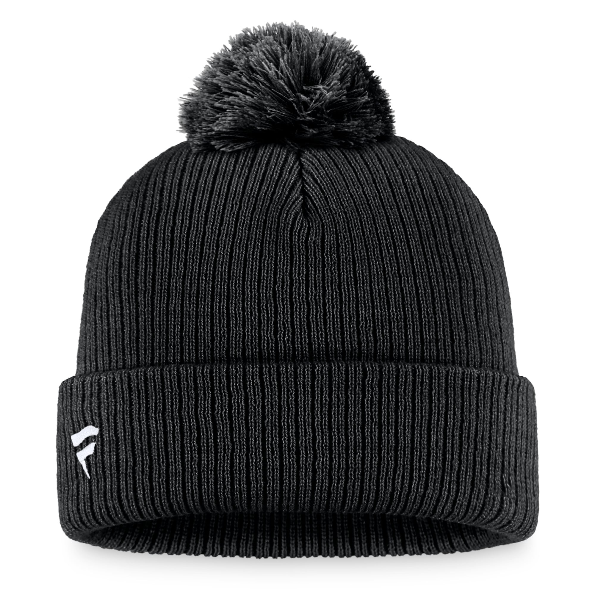 Bonnet en tricot à revers avec logo principal des Sharks de San Jose pour hommes Fanatics noir et pompon