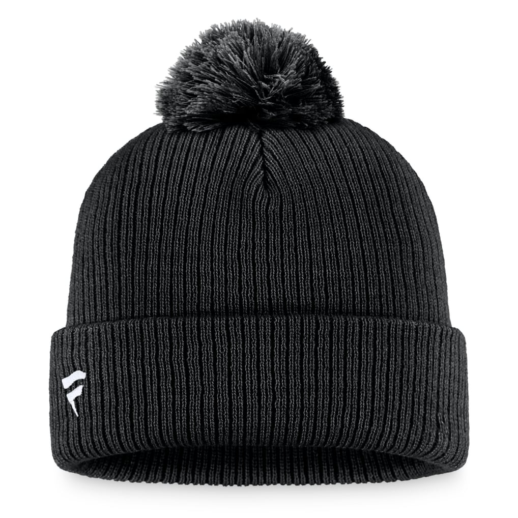 Men's San Jose Sharks Fanatics Black Primary Logo Cuffed Knit Hat with Pom