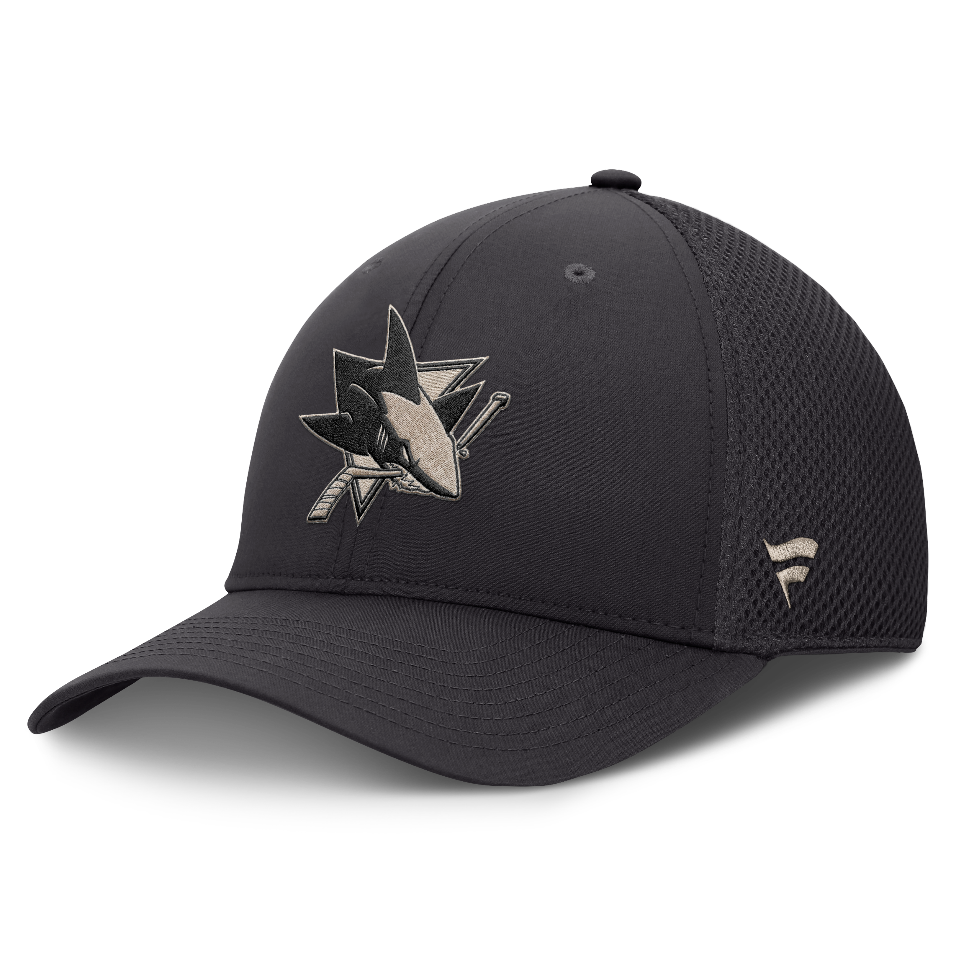 Casquette Fanatics Charcoal San Jose Sharks Road Meshback Stretch pour homme