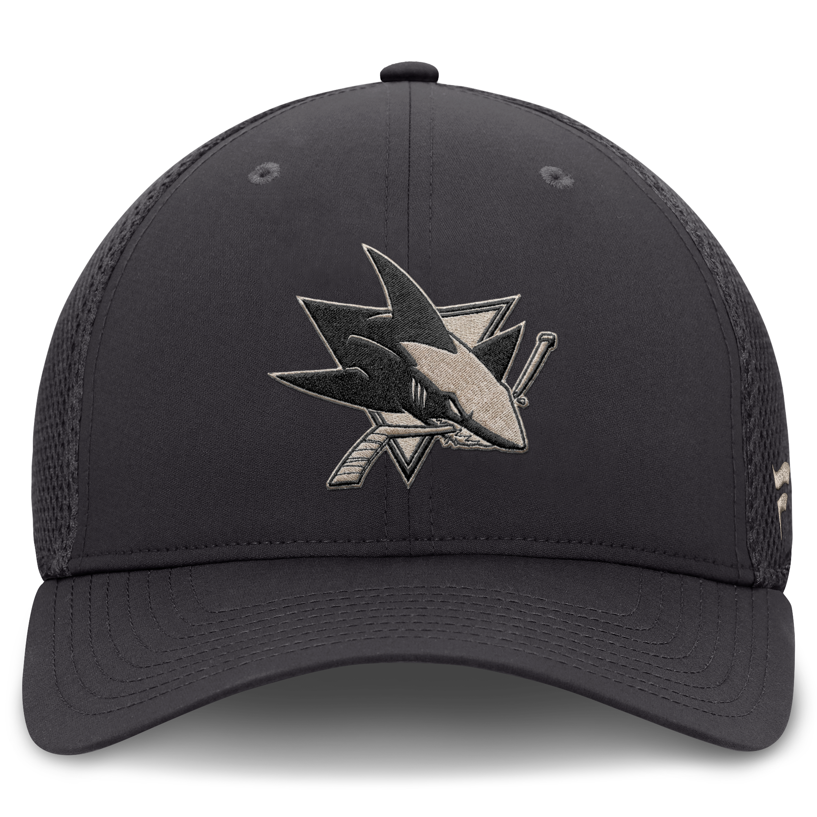 Casquette Fanatics Charcoal San Jose Sharks Road Meshback Stretch pour homme